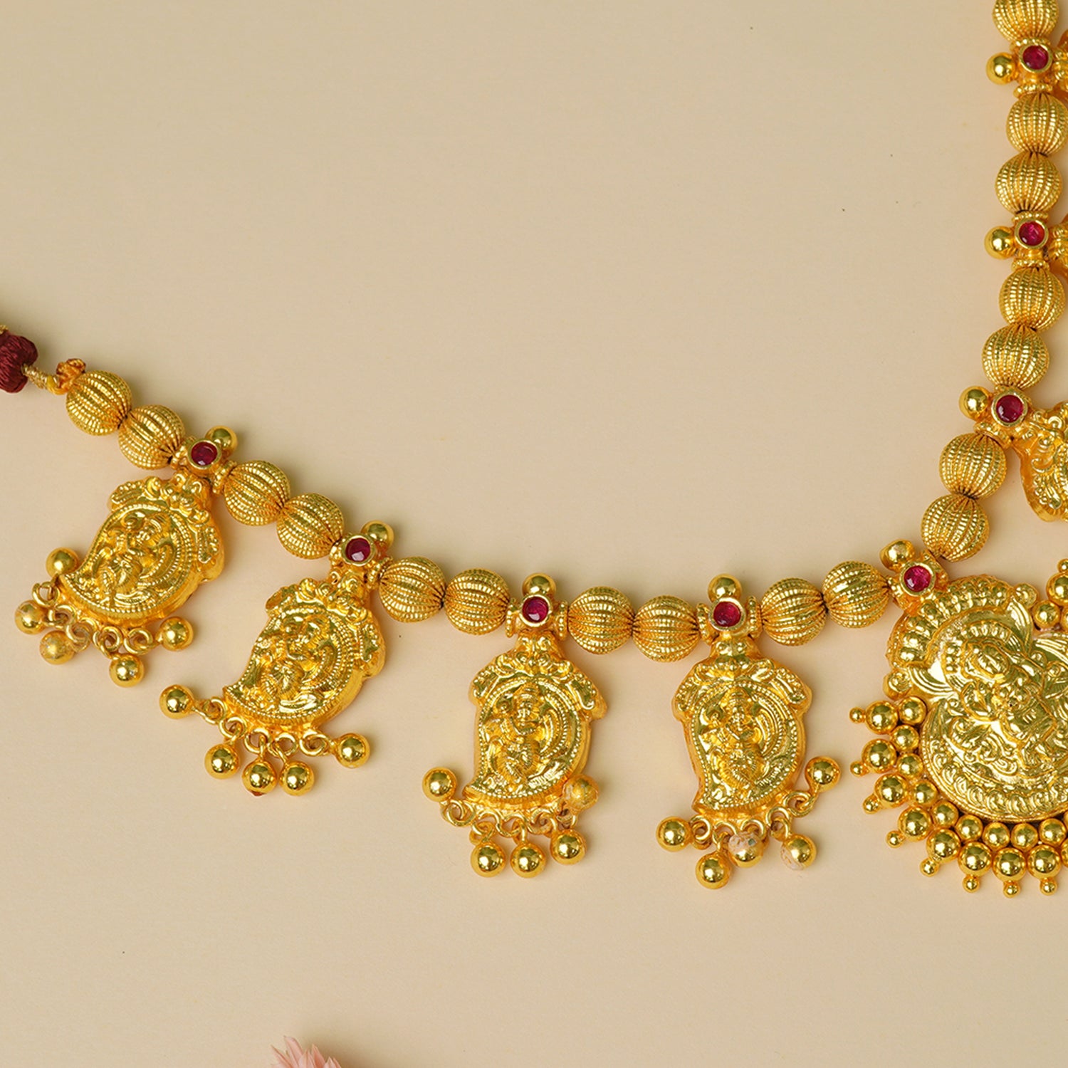 Buy Pure 925 Silver Gold Plated Kasu Haar Necklace