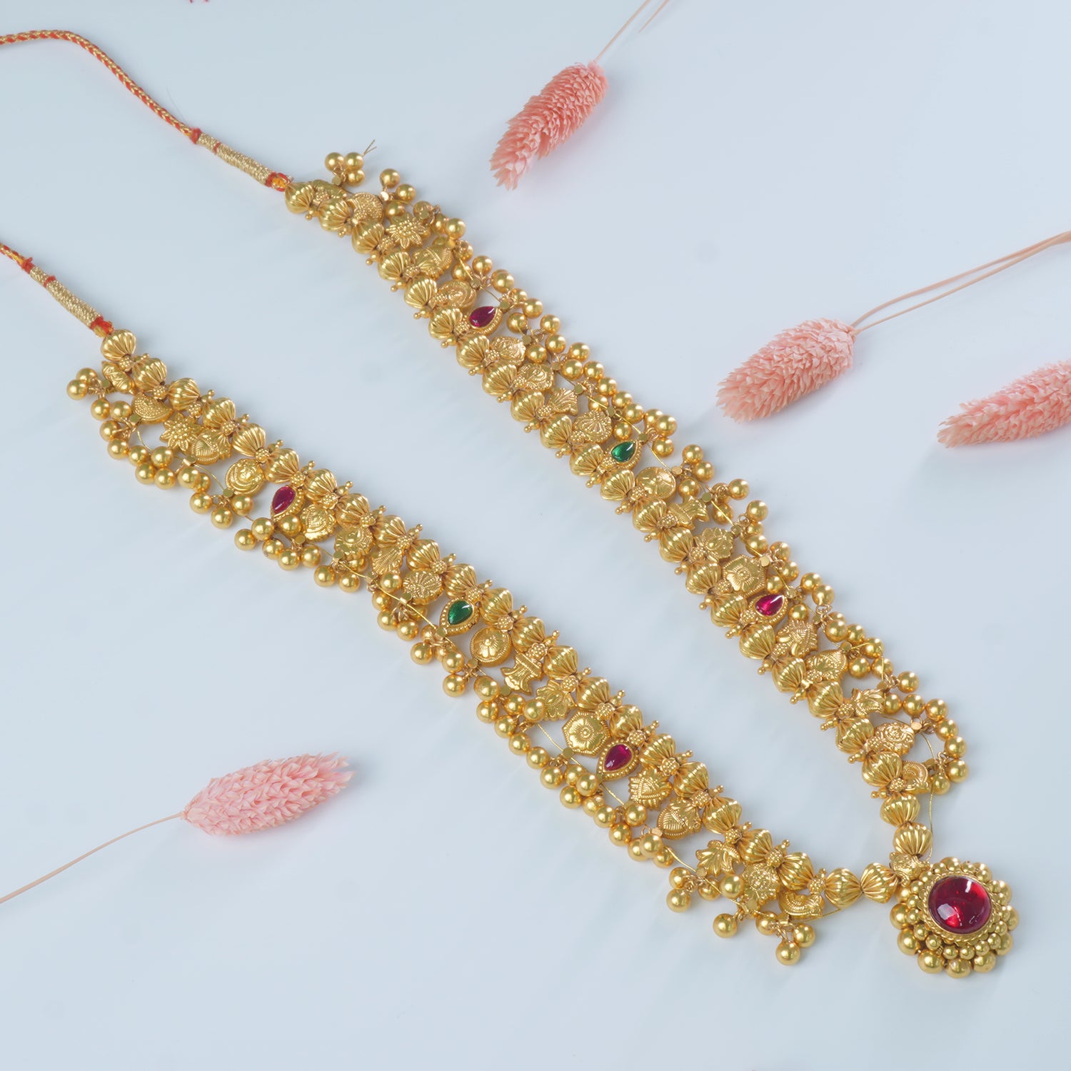 Shop Gold Plated Traditional 92.5 Silver Kolhapuri Saaj Design Online