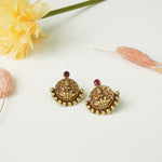 handmade gold plated Laxmi earrings in silver