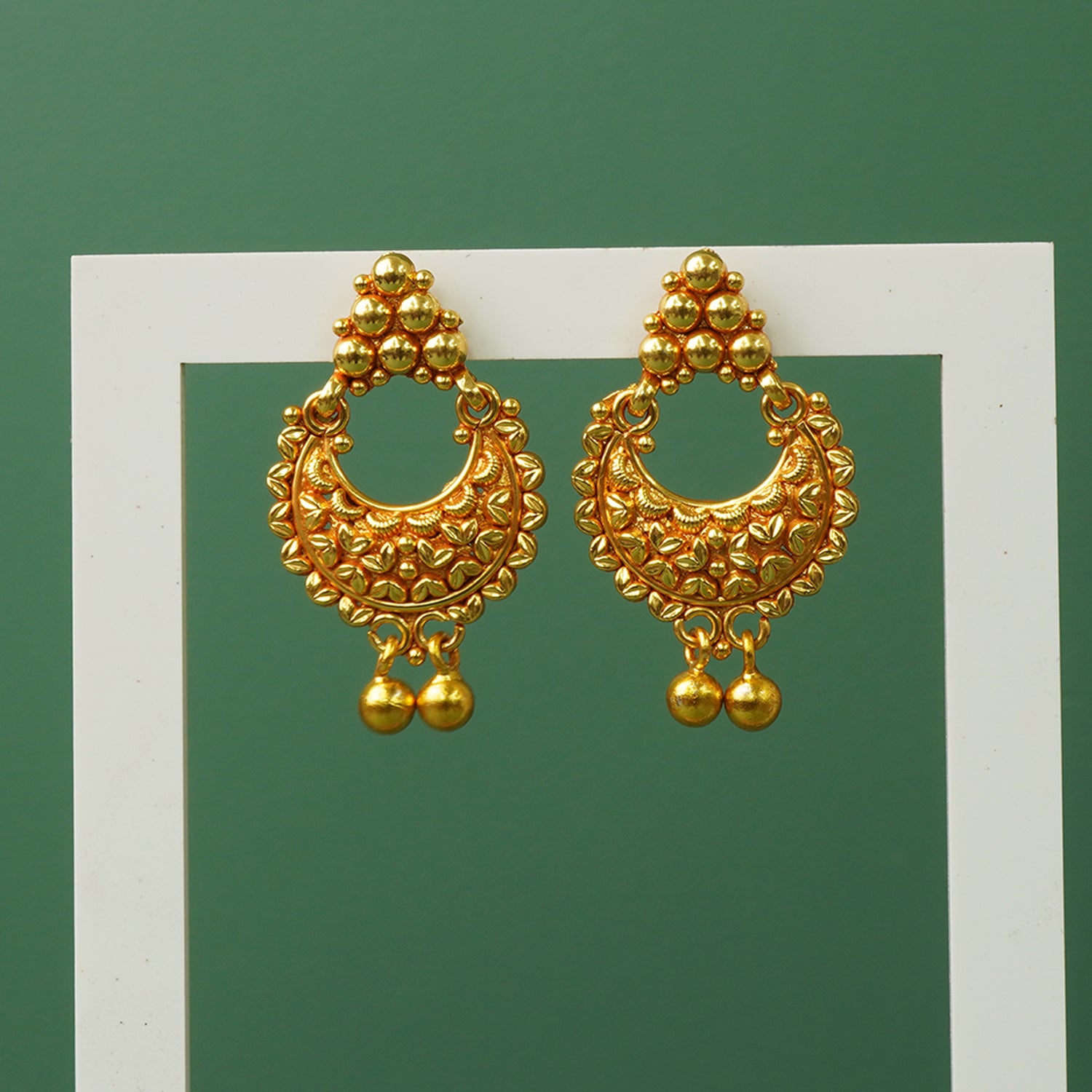Gold Plated 925 Silver Chandbali Design