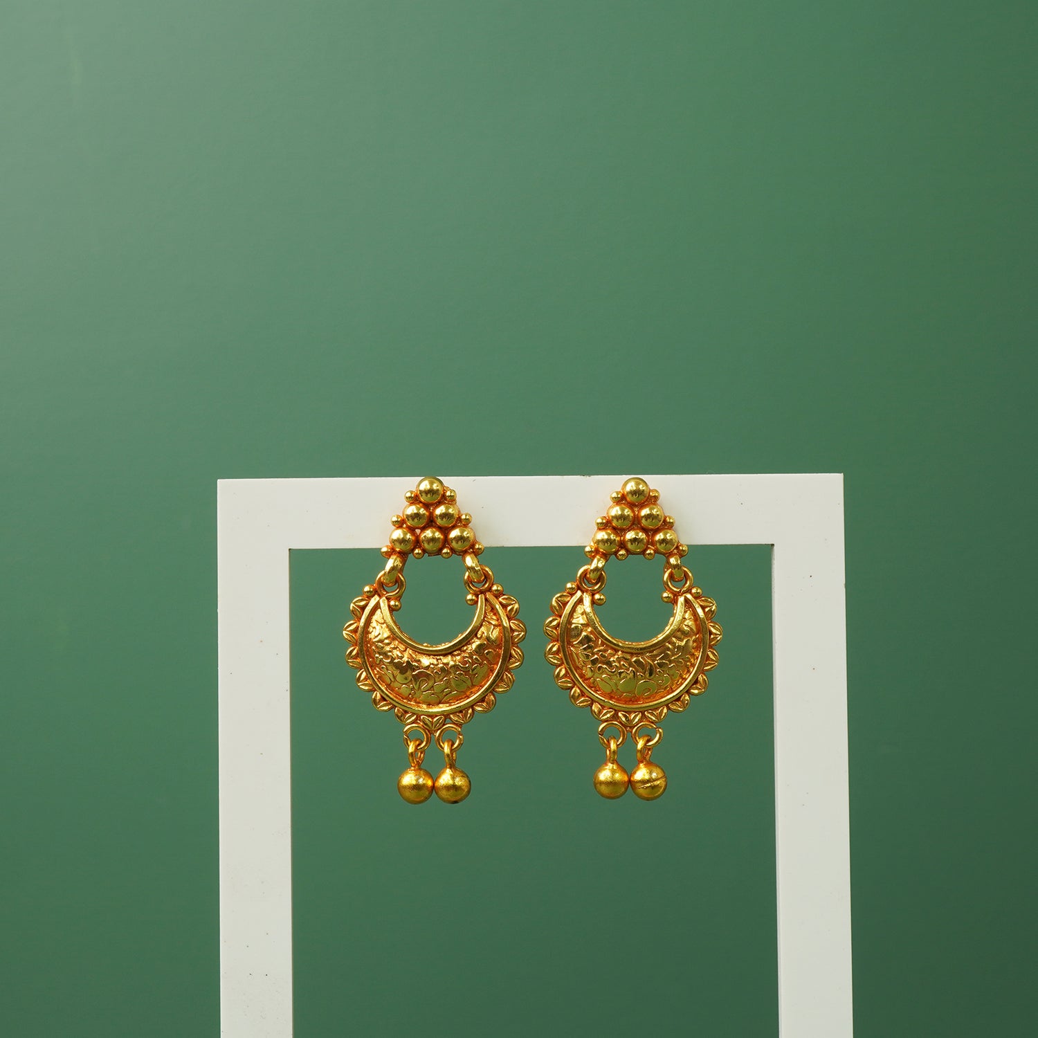 Gold Plated Pure 925 Silver Chandbali Jhumka