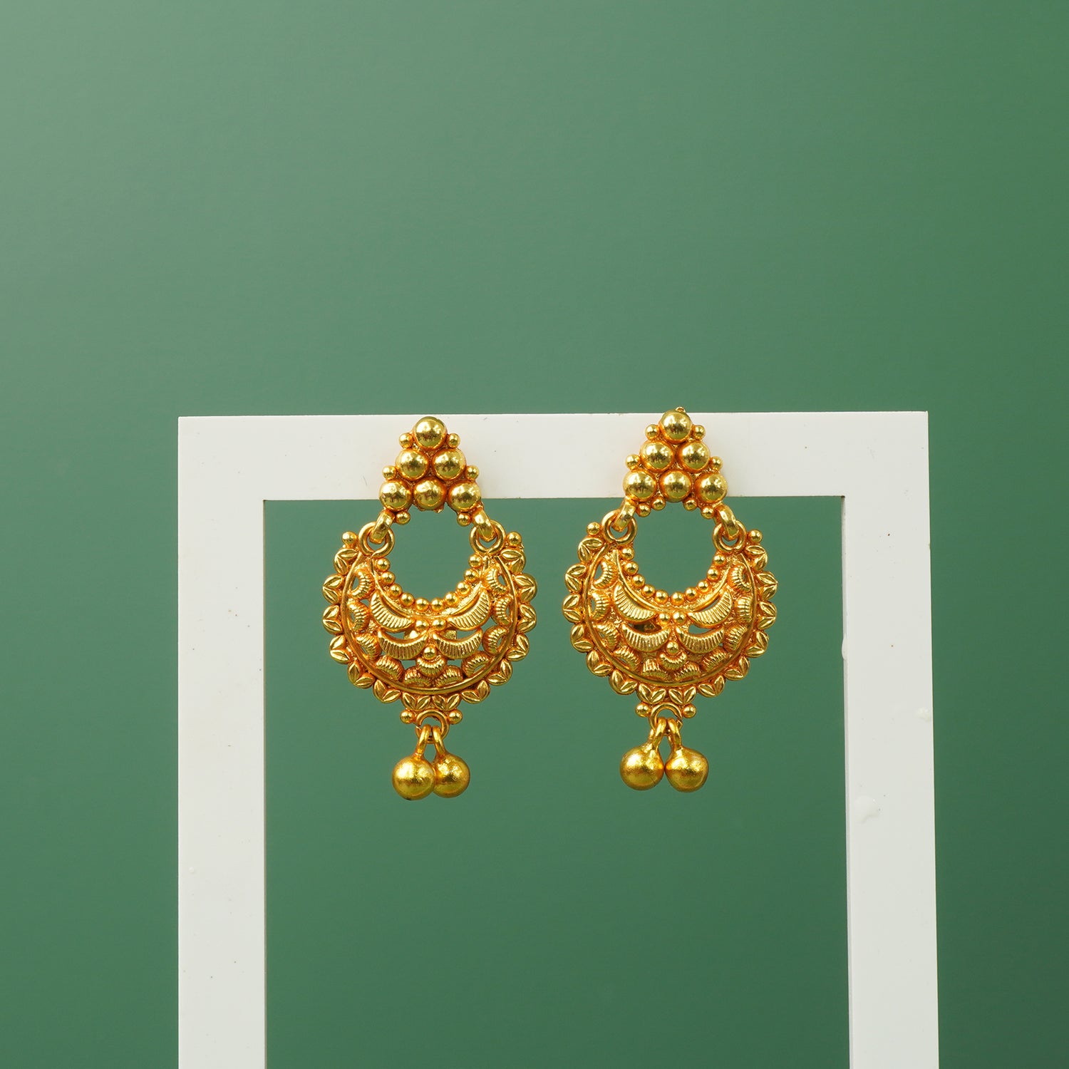 Gold Plated Pure 925 Silver Chandbali Jhumka Designs Online