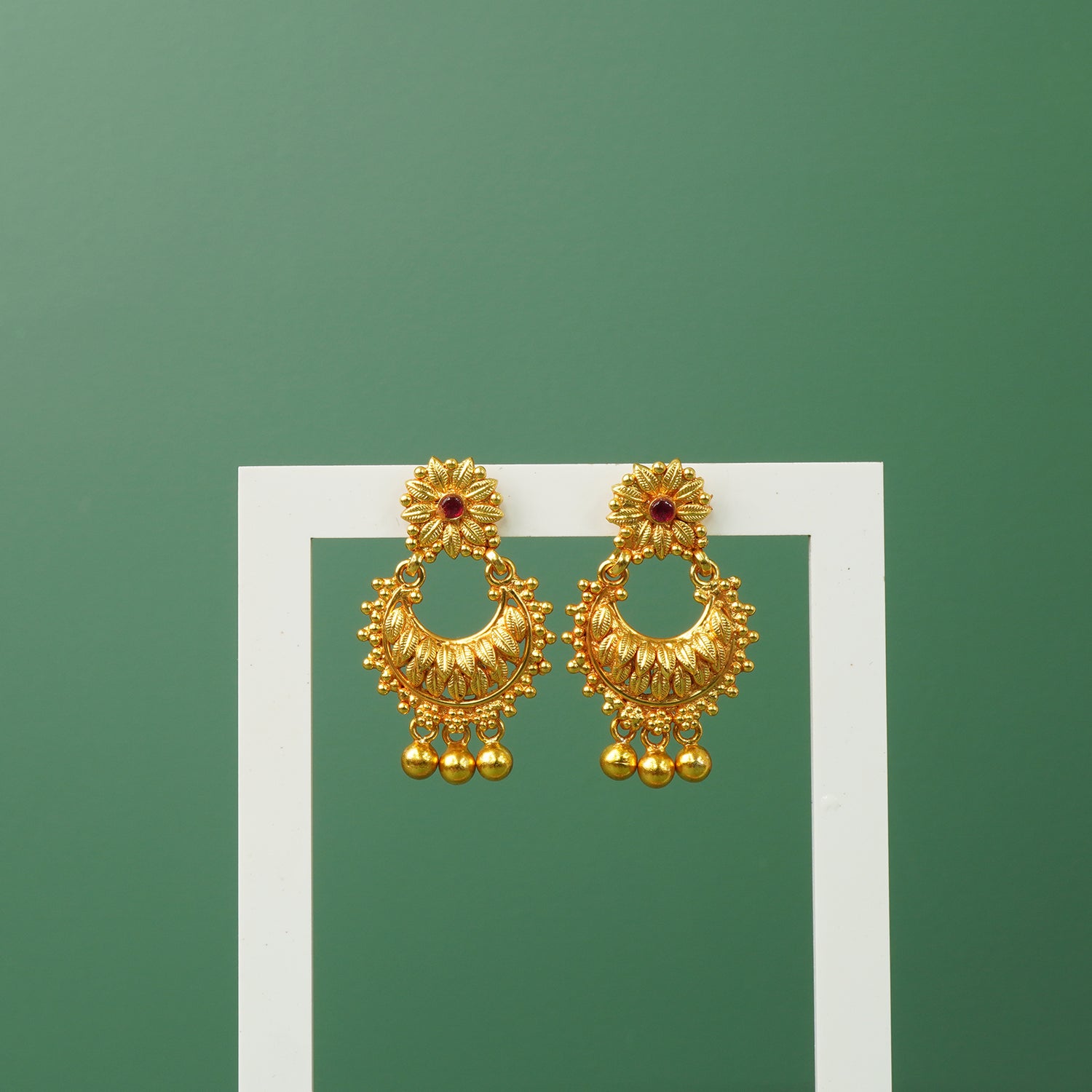 Gold Plated Pure 925 Silver Chandbali Jhumkas Online