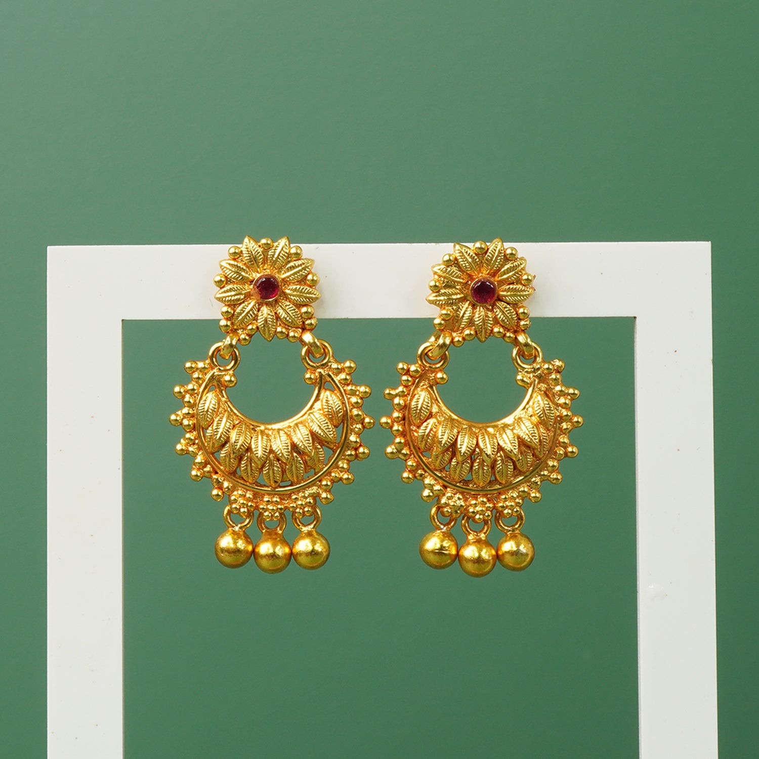 Gold Plated Pure 925 Silver Chandbali Jhumkas Online