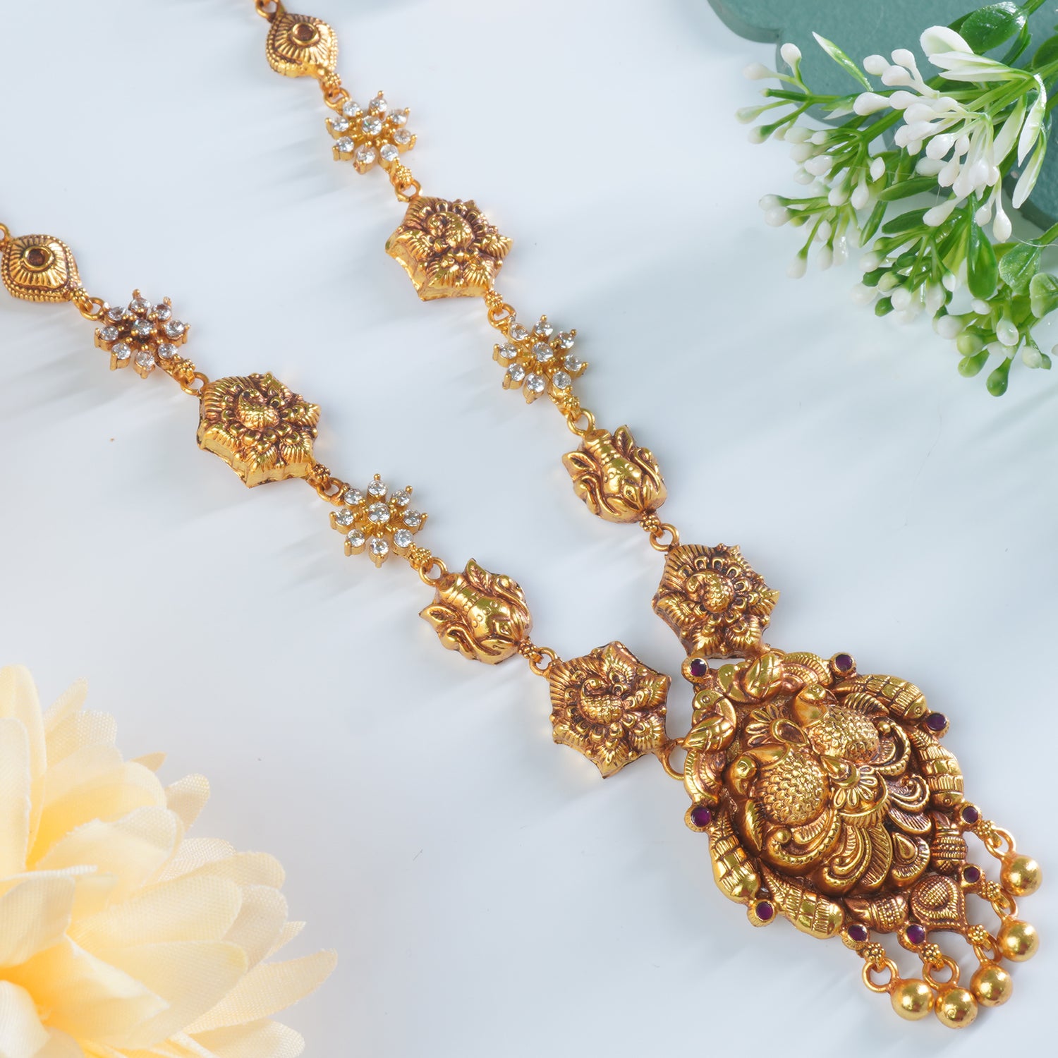 Silver Antique Gold Plated Short Necklaces Online with Free Shipping