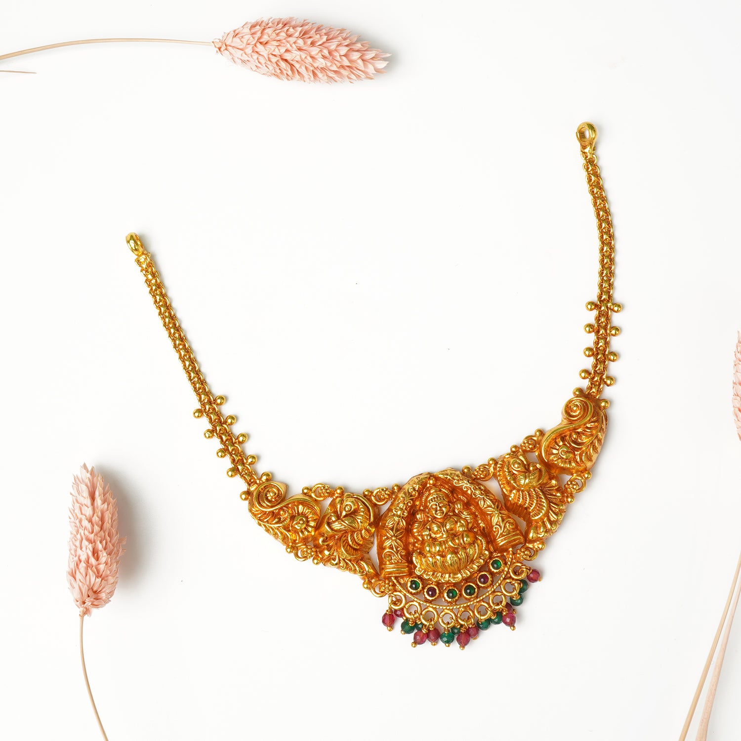 Buy Pure 925 Silver Matt Gheru Gold Plated Choker Necklace Designs With Price