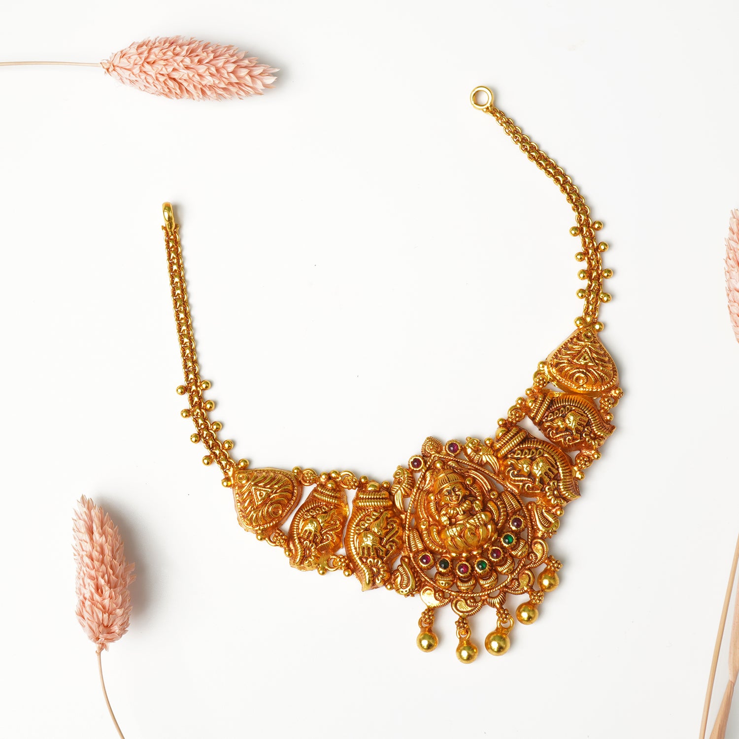 Pure 925 Silver Matt Gheru Gold Plated Choker Necklace Designs