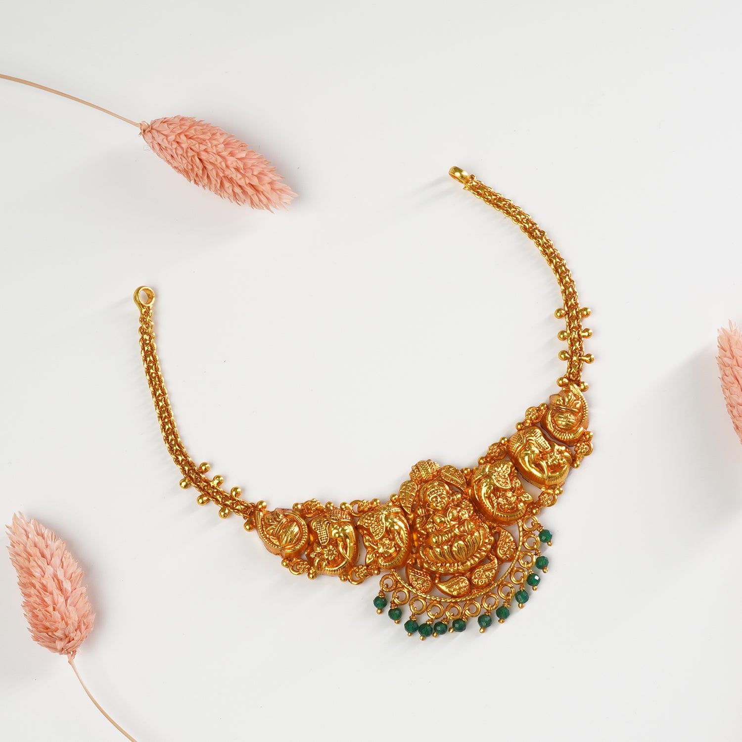 Buy Silver Matt Gheru Gold Plated Short Choker Necklace