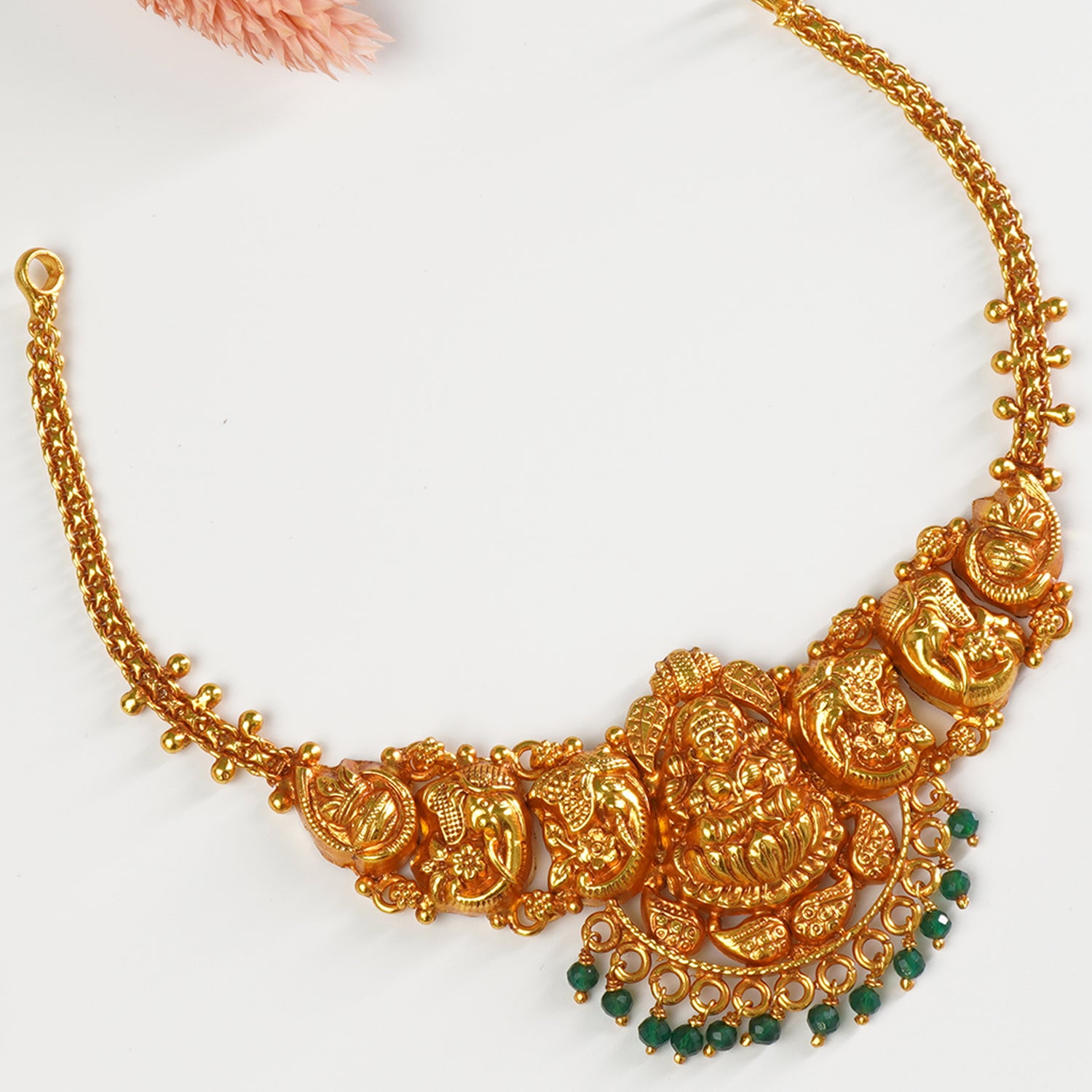 Buy Silver Matt Gheru Gold Plated Short Choker Necklace