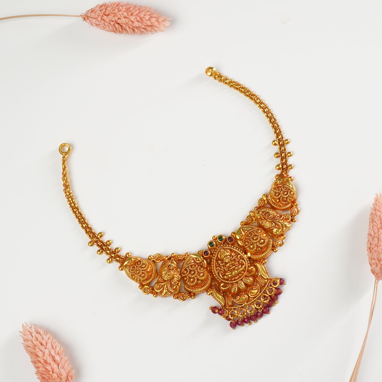 Pure 925 Silver Matt Gheru Gold Plated Choker Necklace