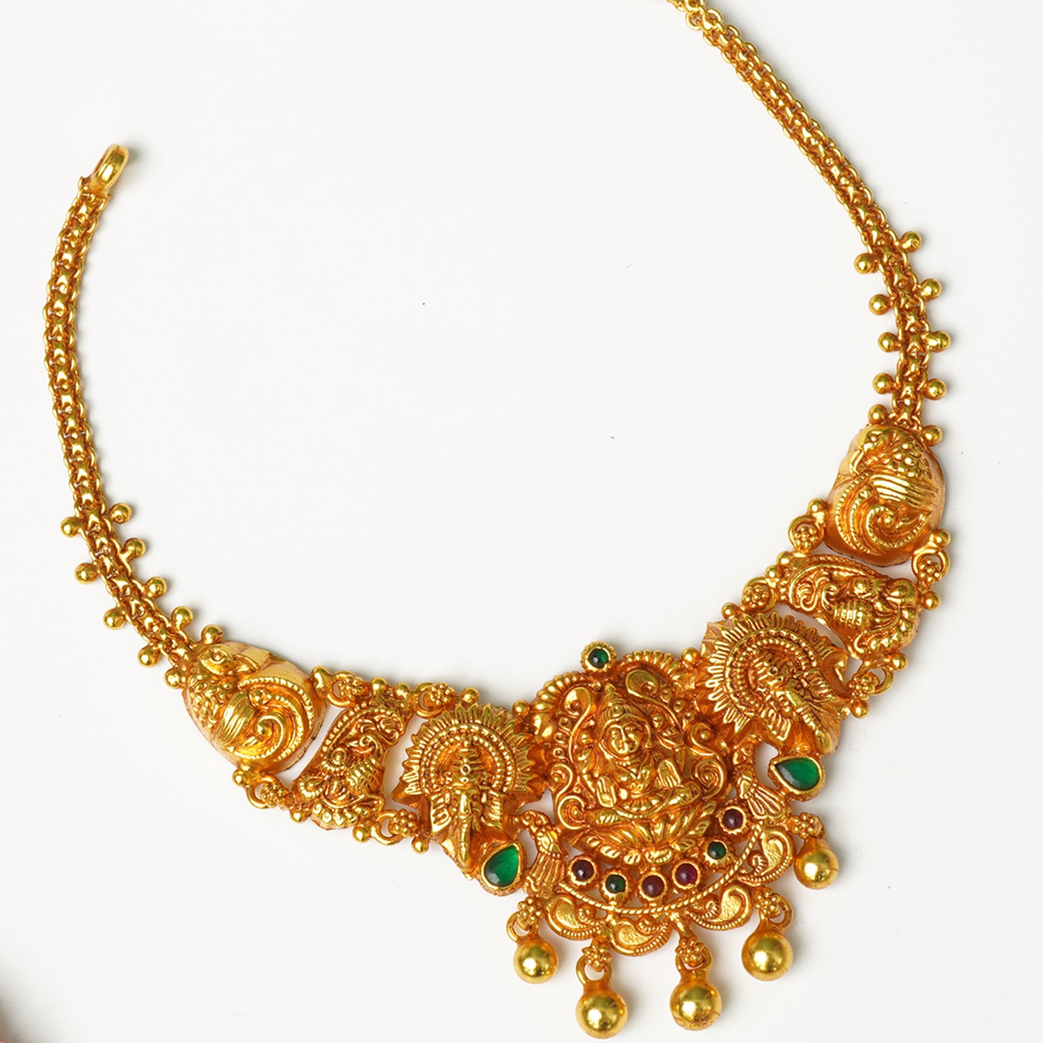 Shop And Buy Pure 925 Silver Matt Gheru Gold Plated Choker Necklace With Price