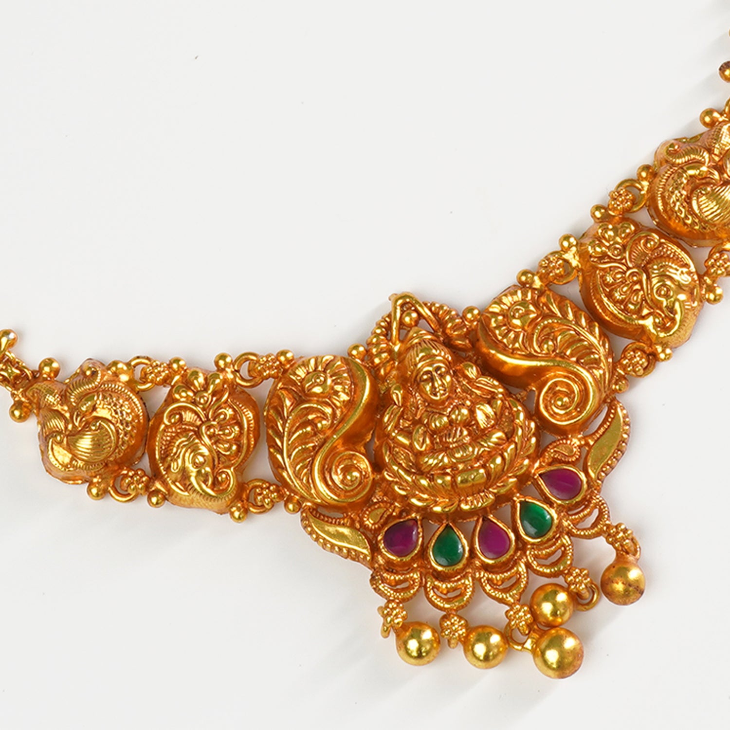 Buy Silver Matt Gheru Gold Plated Choker Necklace