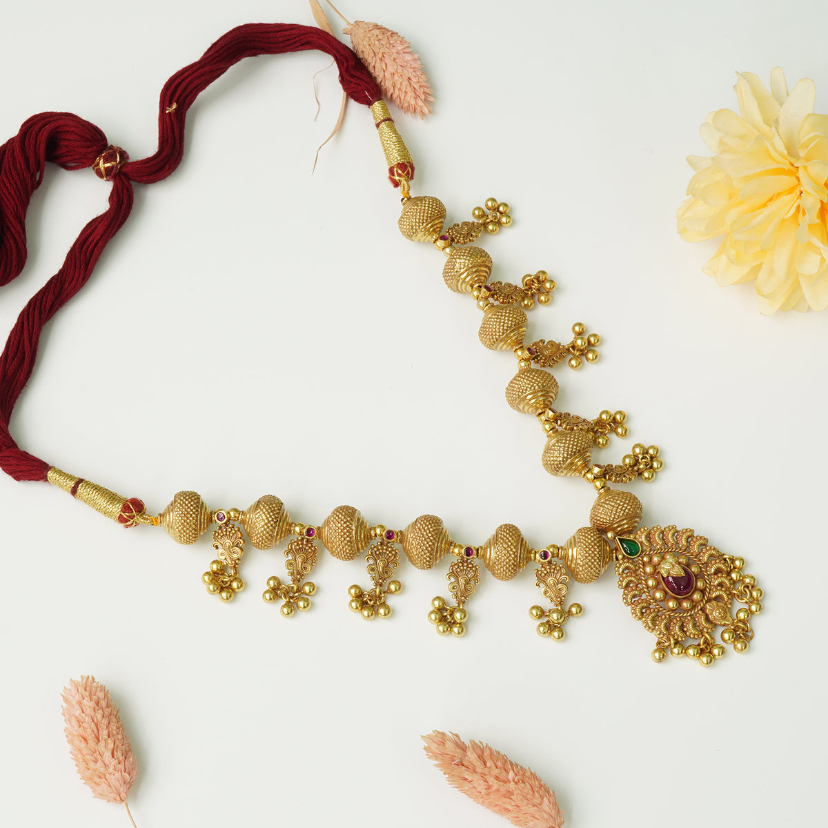 Pure 925 Silver Kolhapuri Saaj Contemporary Design Antique Gold Plated