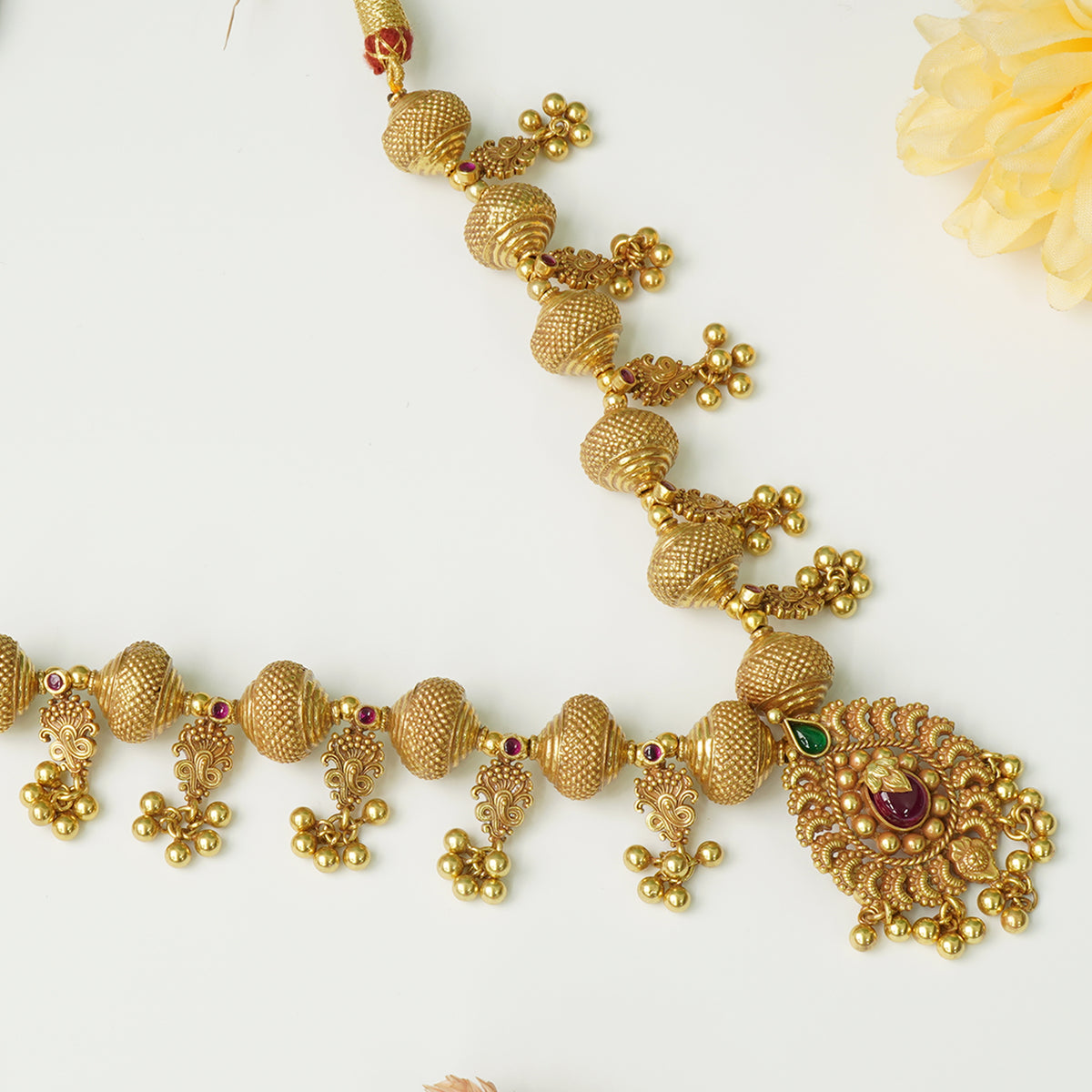 Pure 925 Silver Kolhapuri Saaj Contemporary Design Antique Gold Plated