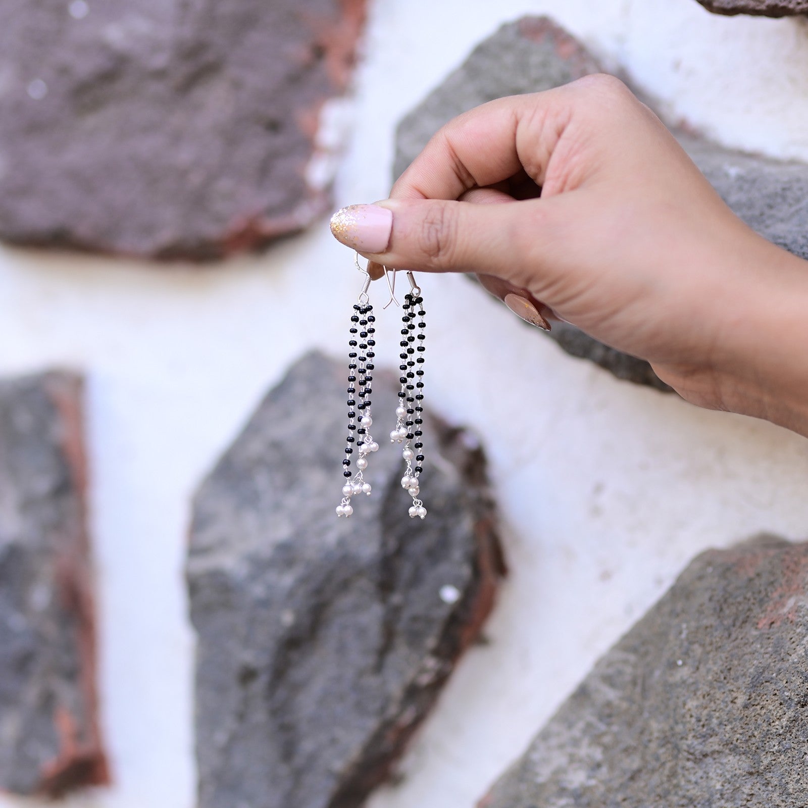 pearl dangler earrings