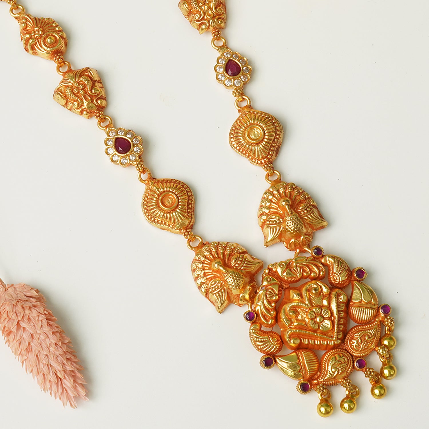 Shop and buy Pure 925 Silver Gheru Gold Plated Light Weight Necklace Design