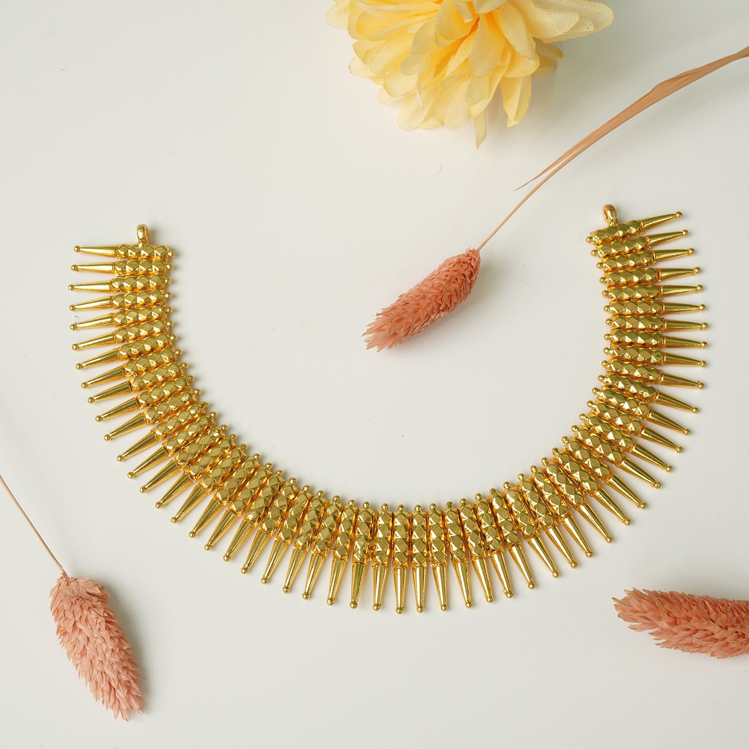 Pure Silver Traditional Gold Plated Chattai Necklace