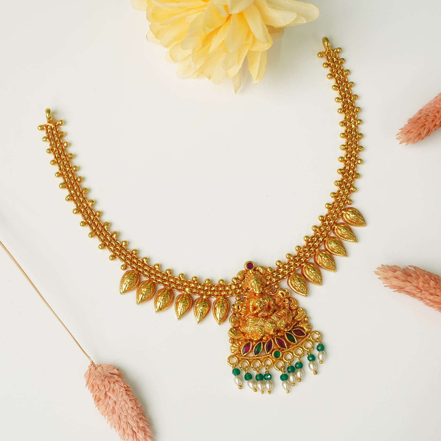 Buy Pure 925 Silver Matt Gheru Gold Plated Choker Necklace Designs