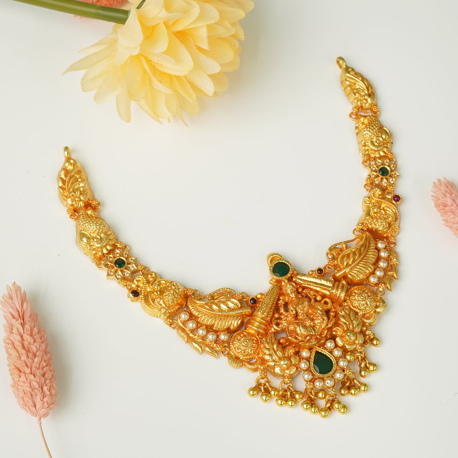 Buy Silver Gheru Gold Plated Choker Necklace