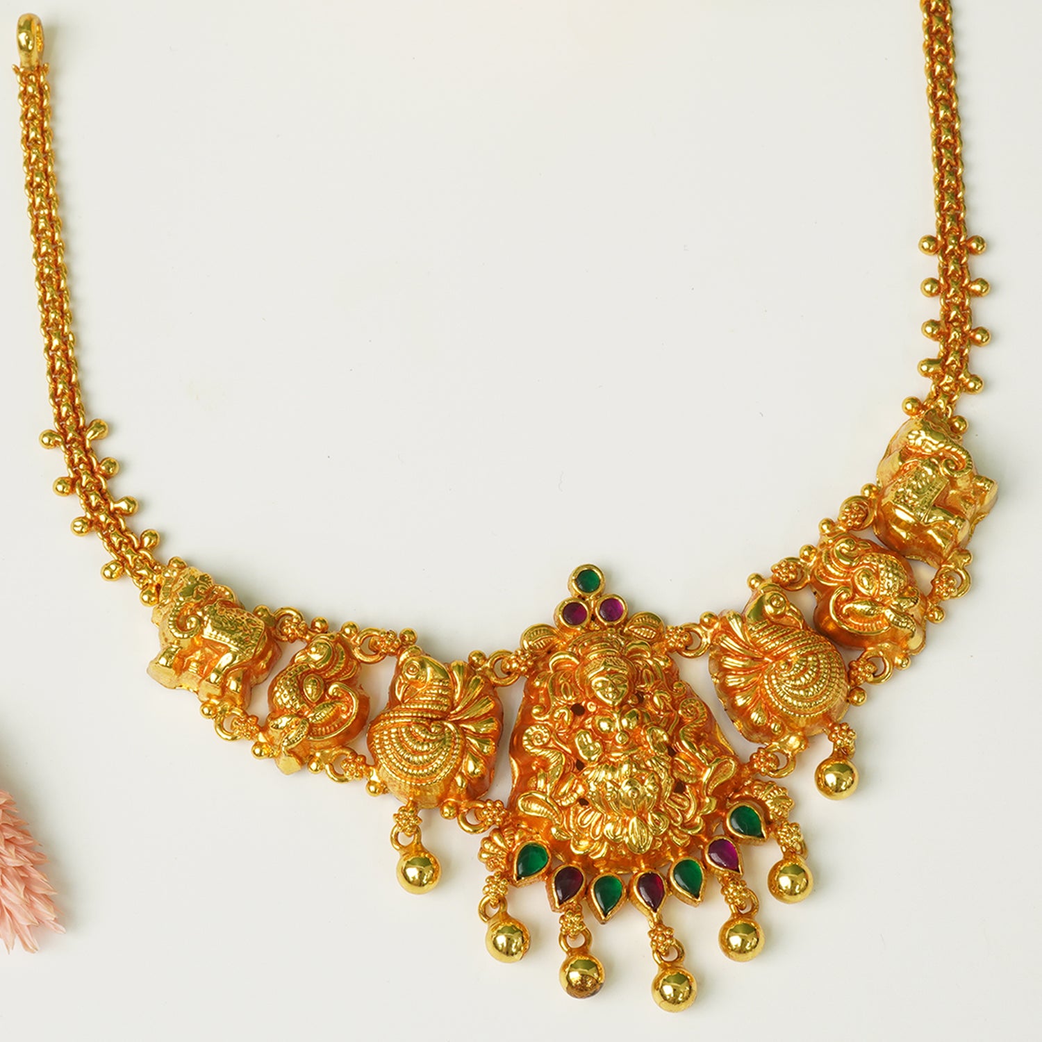 Shop And Buy Pure 925 Silver Matt Gheru Gold Plated Choker Necklace With Price