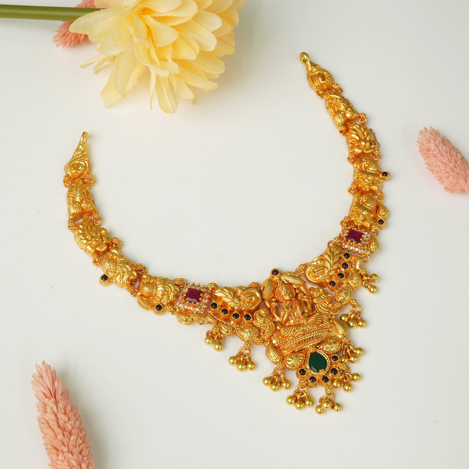 Buy Online Silver Gheru Gold Plated Choker Necklace With Price