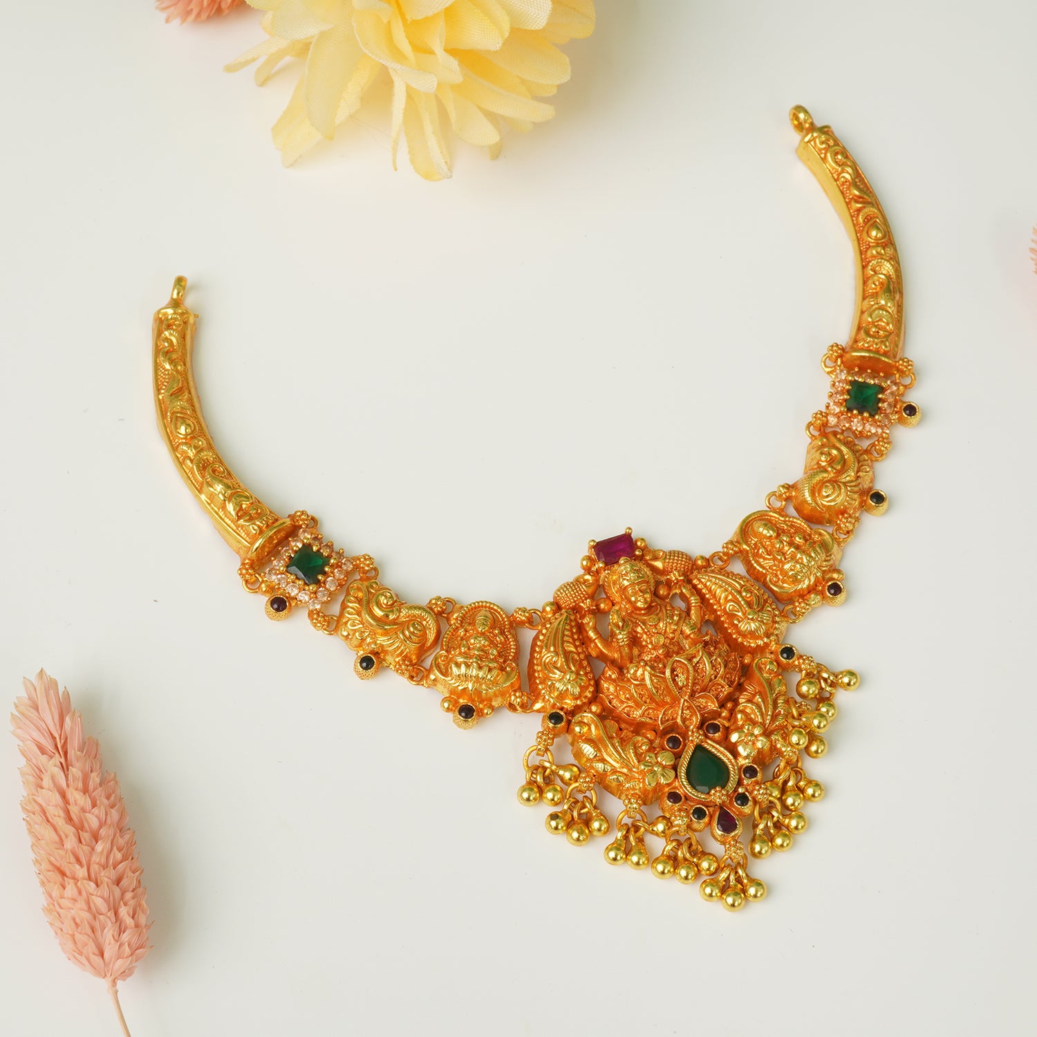 Shop And Buy Pure 925 Silver Gheru Gold Plated Choker Necklace