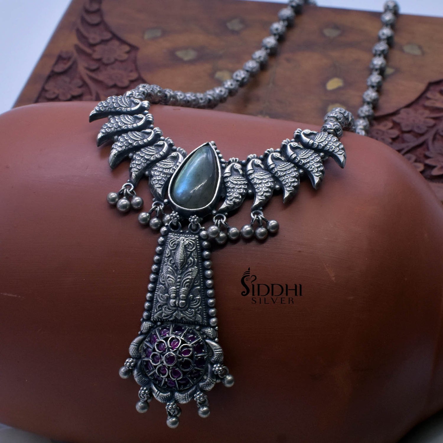 Peacock kirthimukh mohanmaal necklace