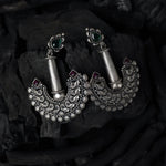 medium size silver jhumki