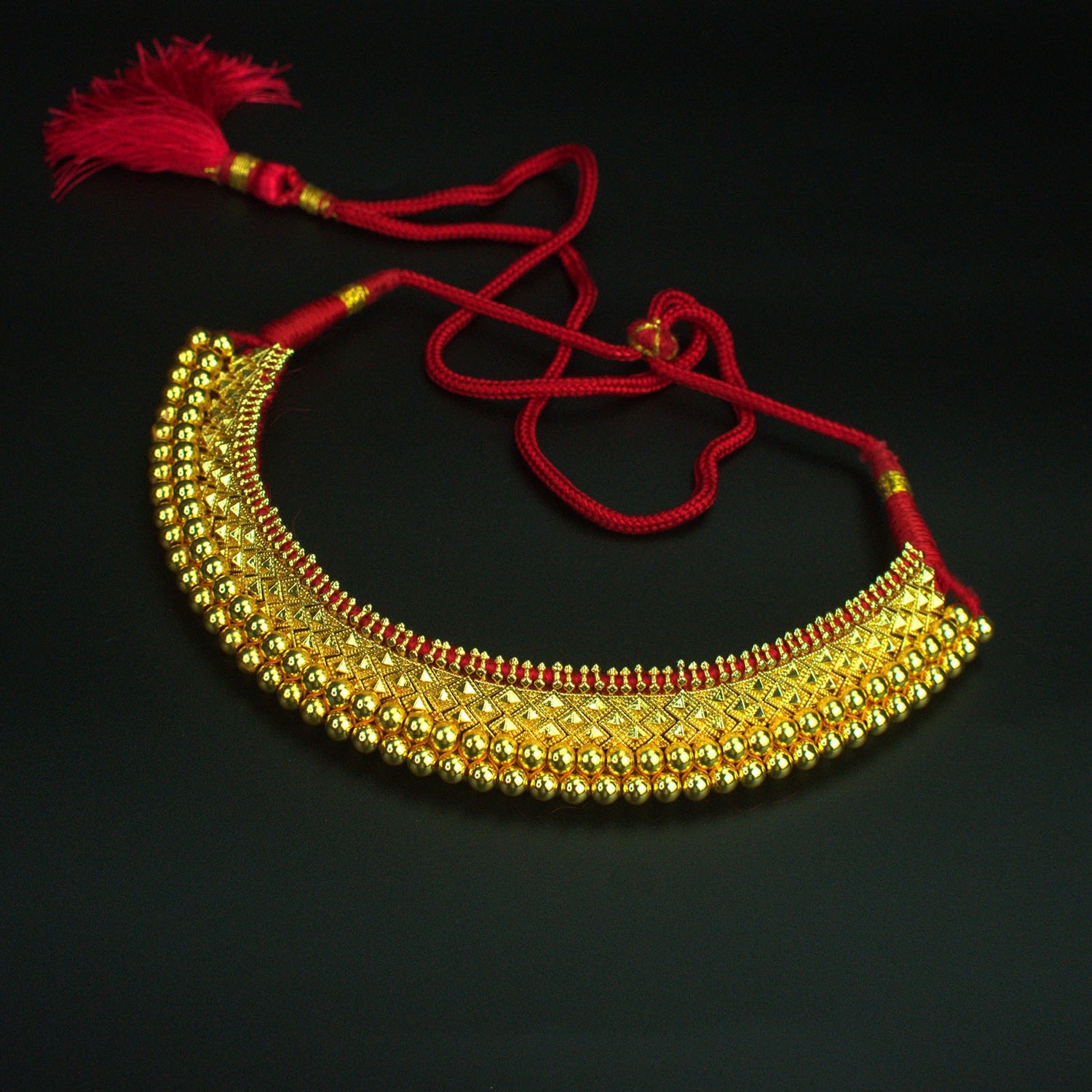 pure silver kolhapuri thushi gold plated