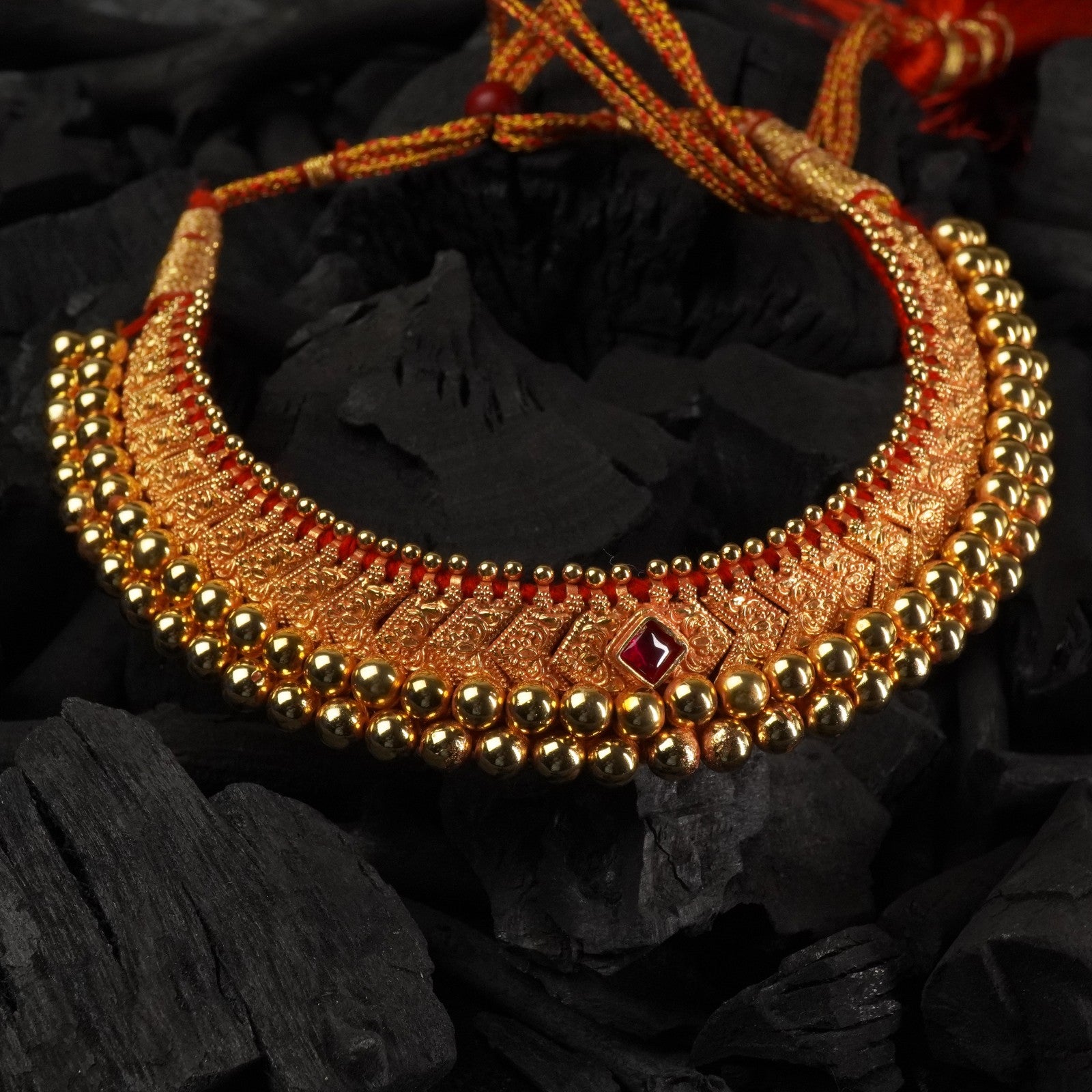 gold plated silver thushi necklace