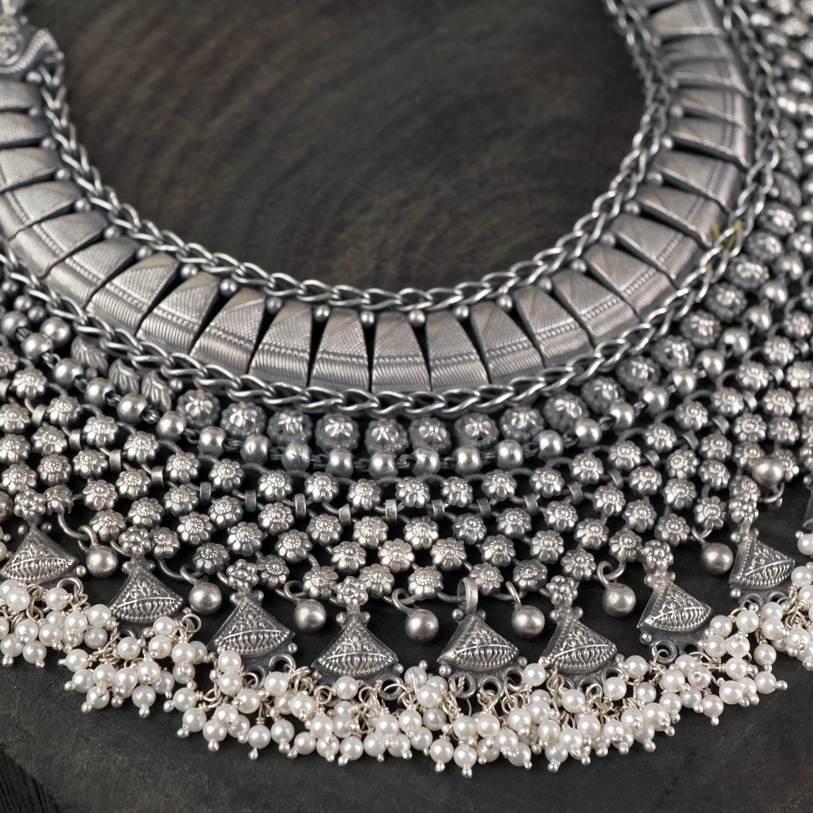 big silver necklace for wedding