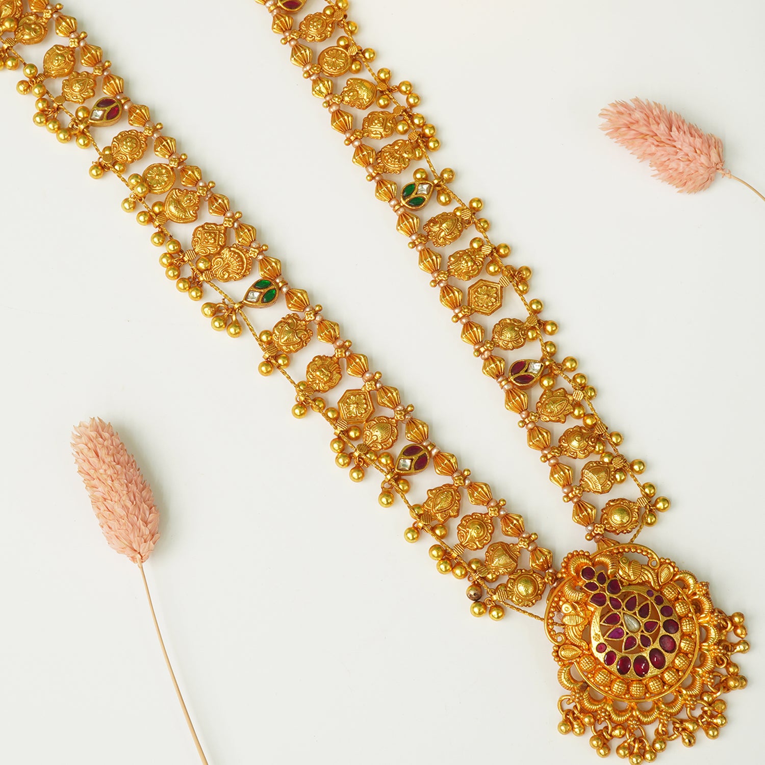 Buy Pure 925 Silver Gold Plated Kundan Fusion Kolhapuri Saaj Necklace