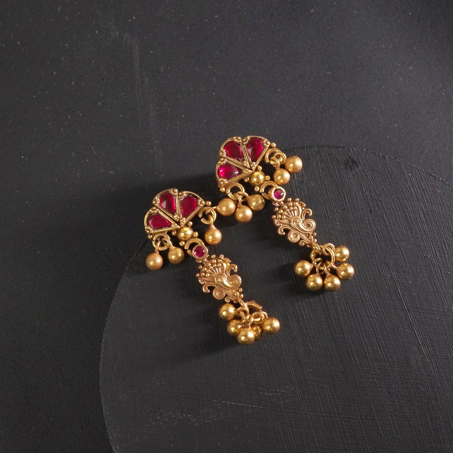 Gold Plated Kundan Saaj Earrings