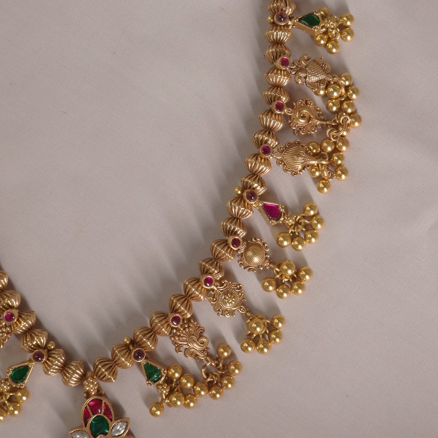 Gold Plated Silver Kolhapuri Saaj with Kundan pendant