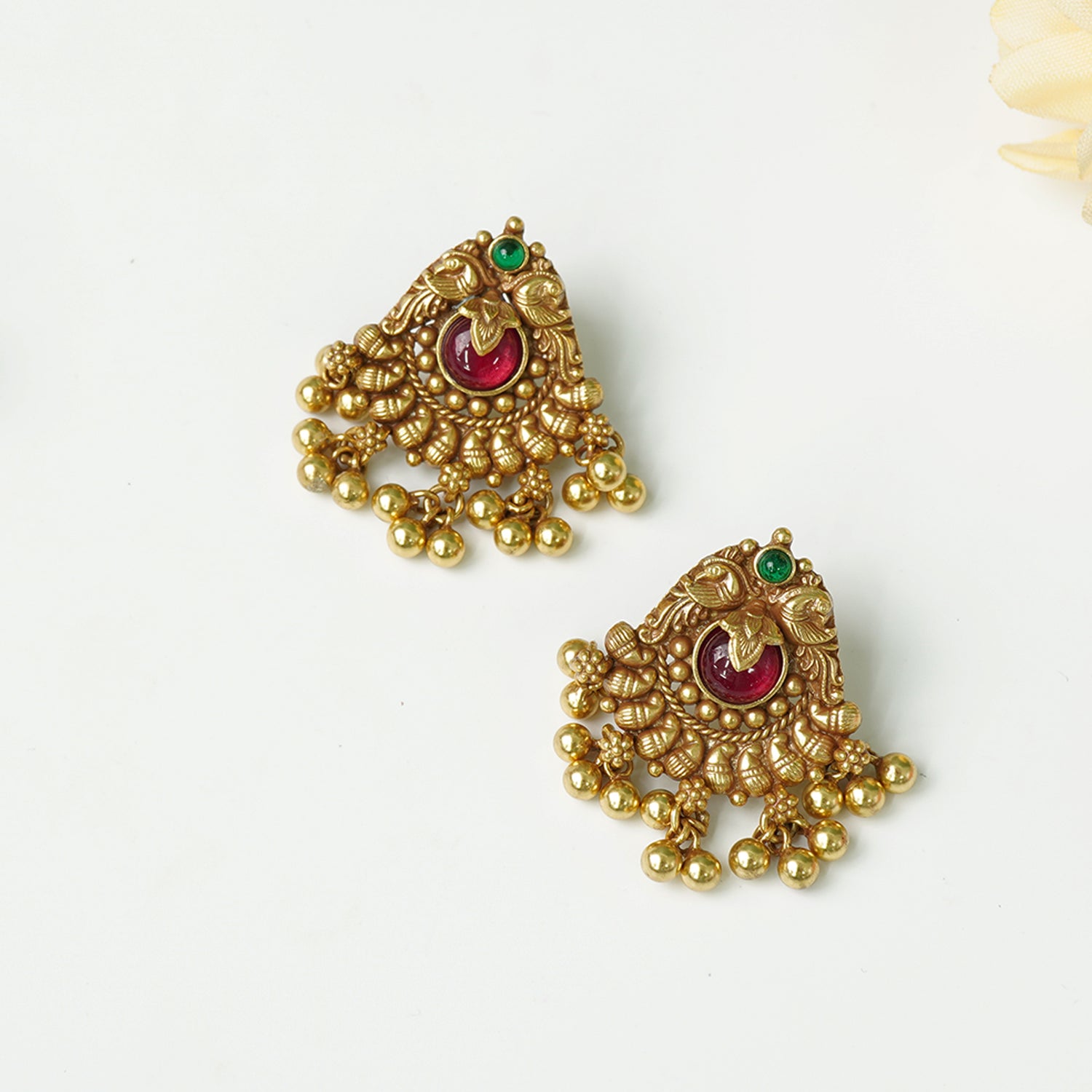 shop handmade pure silver antique gold plated earrings