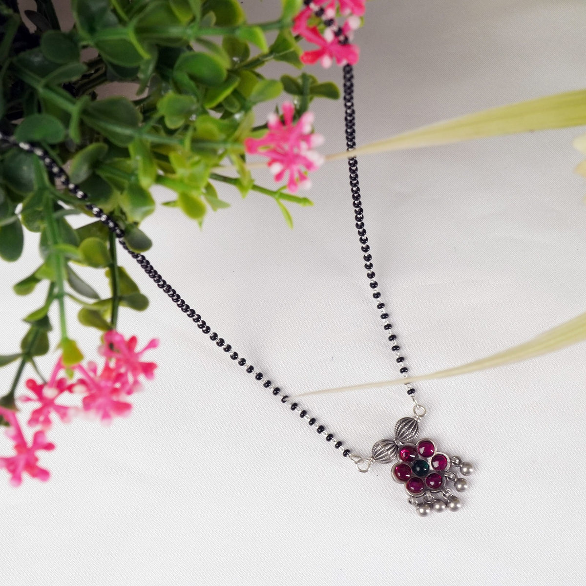 shop online handmade silver oxidised mangalsutra design