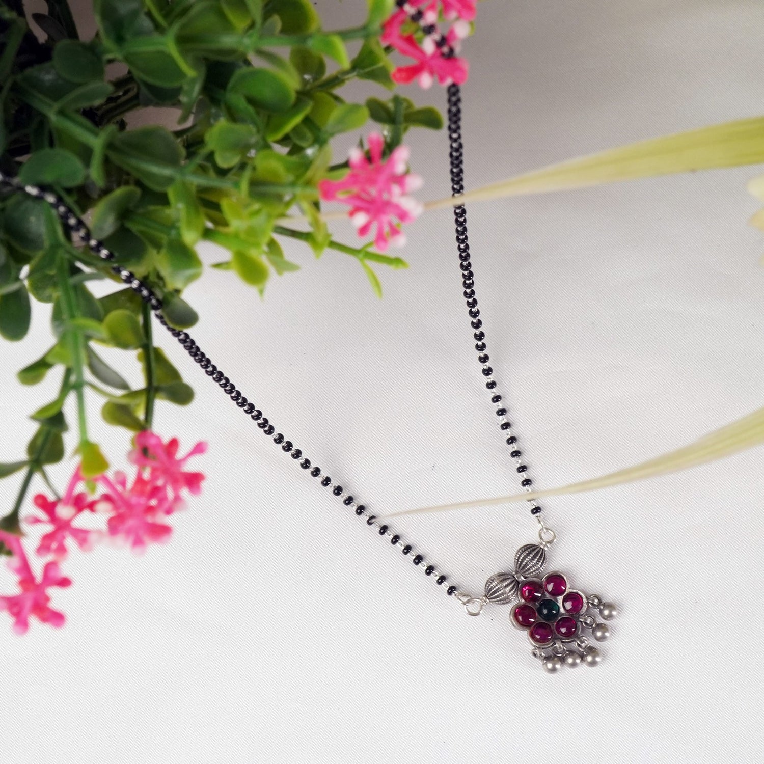 shop online handmade silver oxidised mangalsutra design