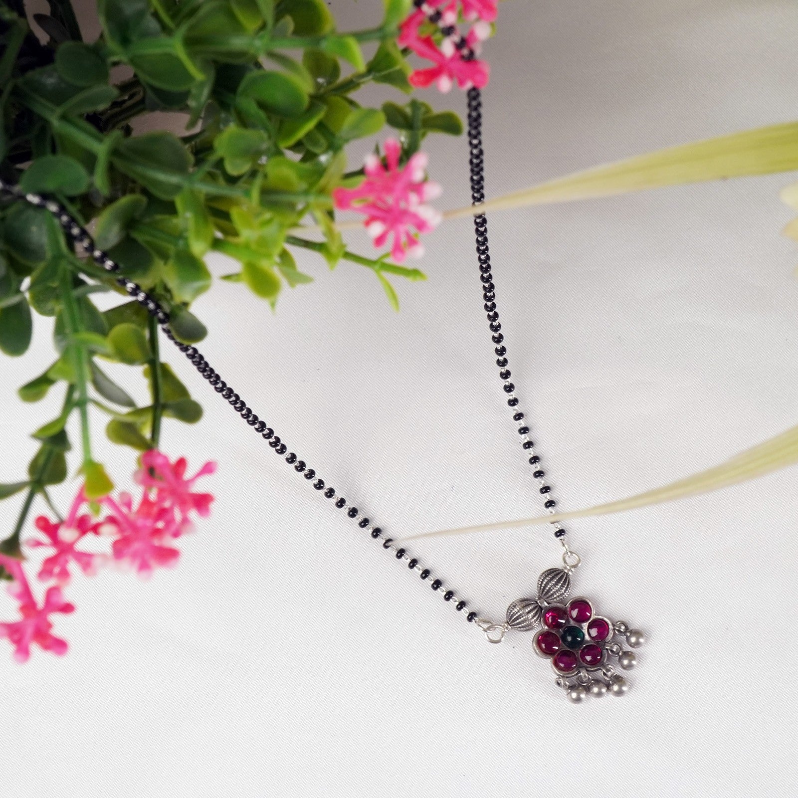 shop online handmade silver oxidised mangalsutra design