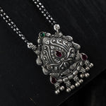 hand made silver paan shaped pendant