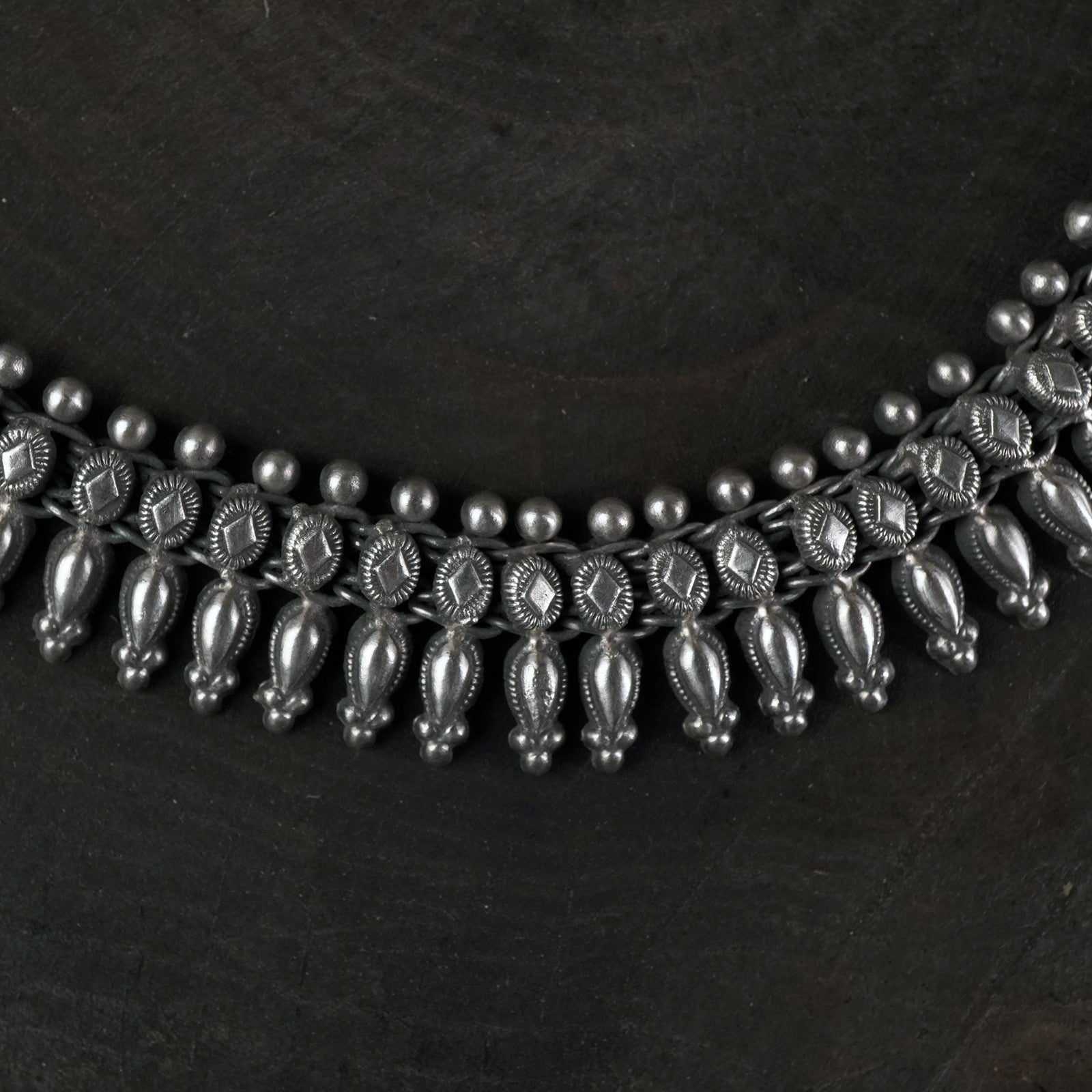 handmade silver chattai tribal necklace