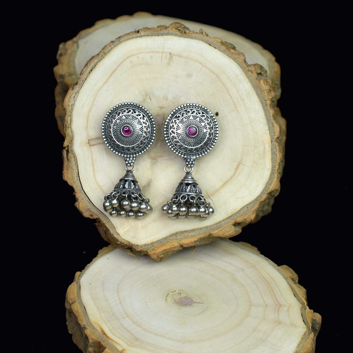 silver jhumki ghugroo jali design