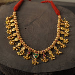 Gold Plated Choker Silver Kolhapuri Saaj