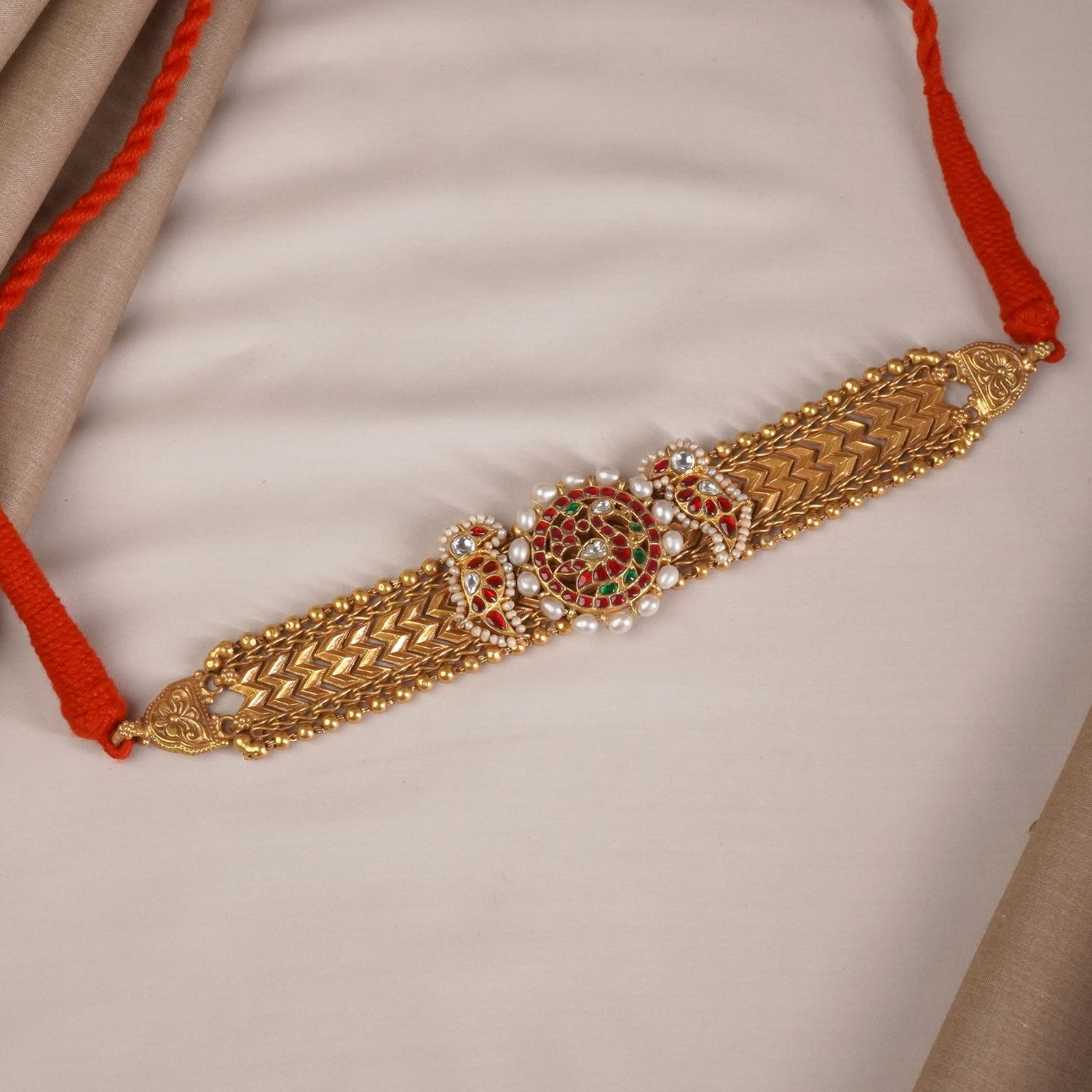 gold plated silver choker necklace