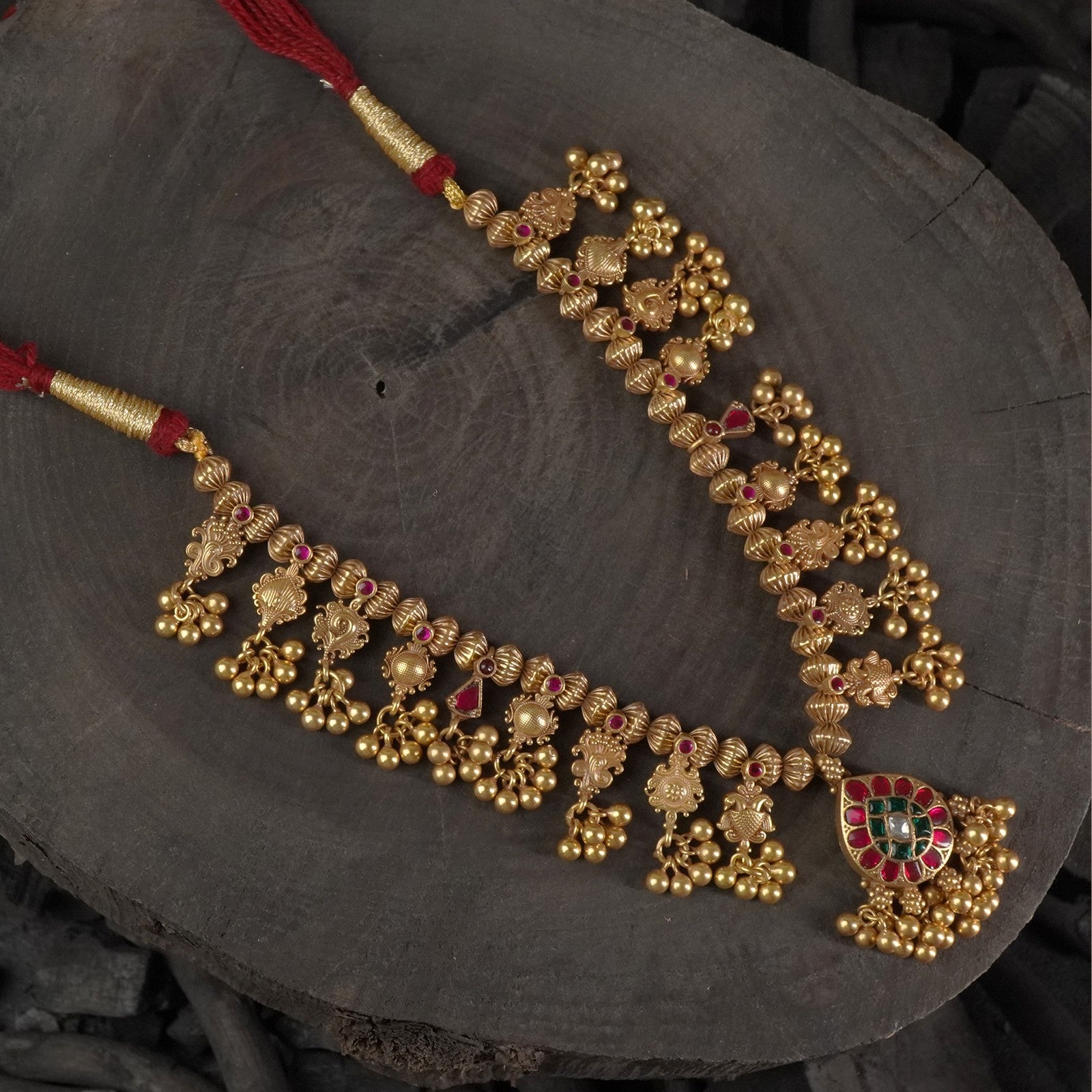 silver kolhapuri saaj necklace