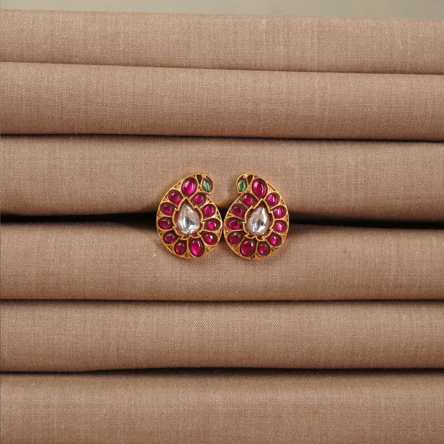 silver koyri kundan earrings design