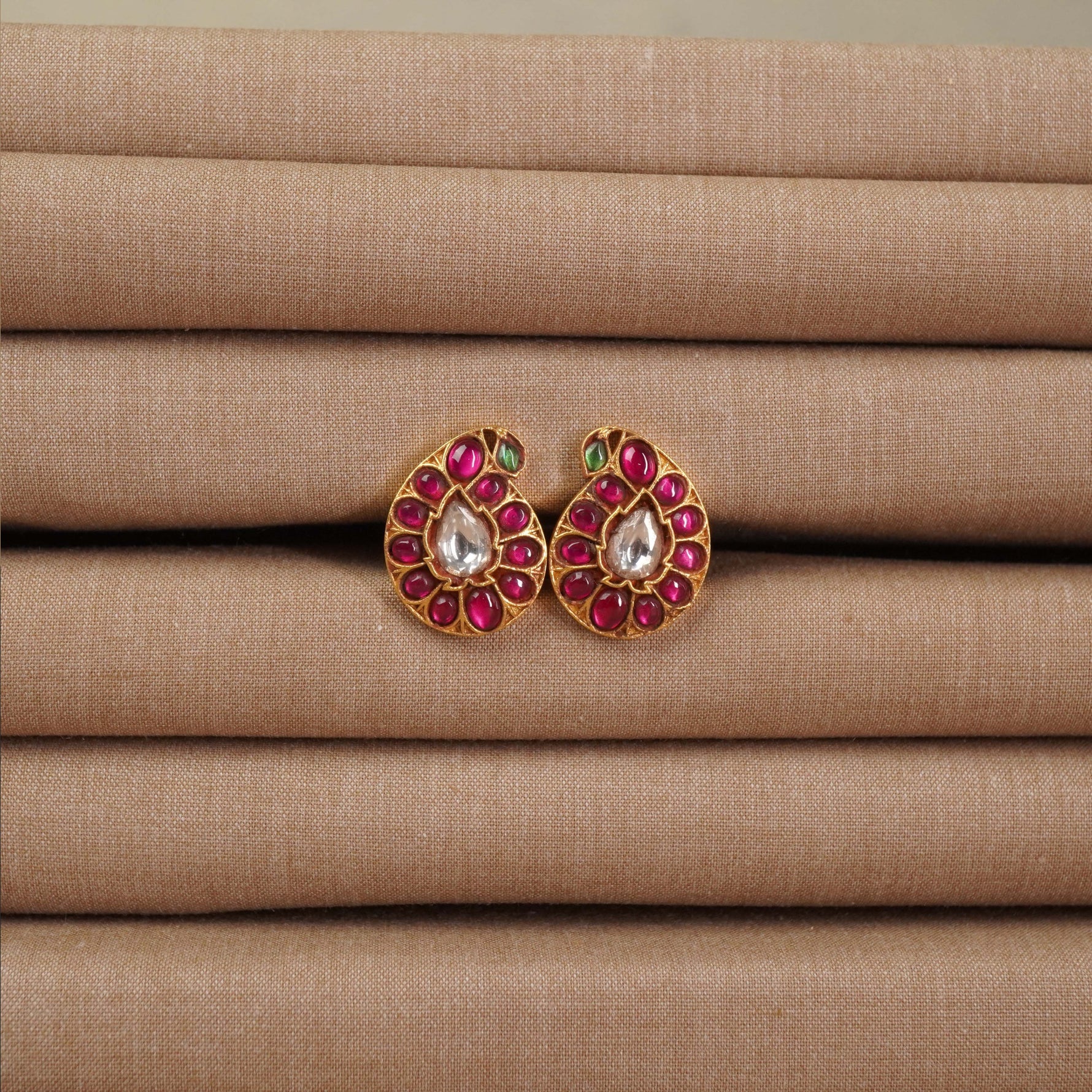 silver koyri kundan earrings design