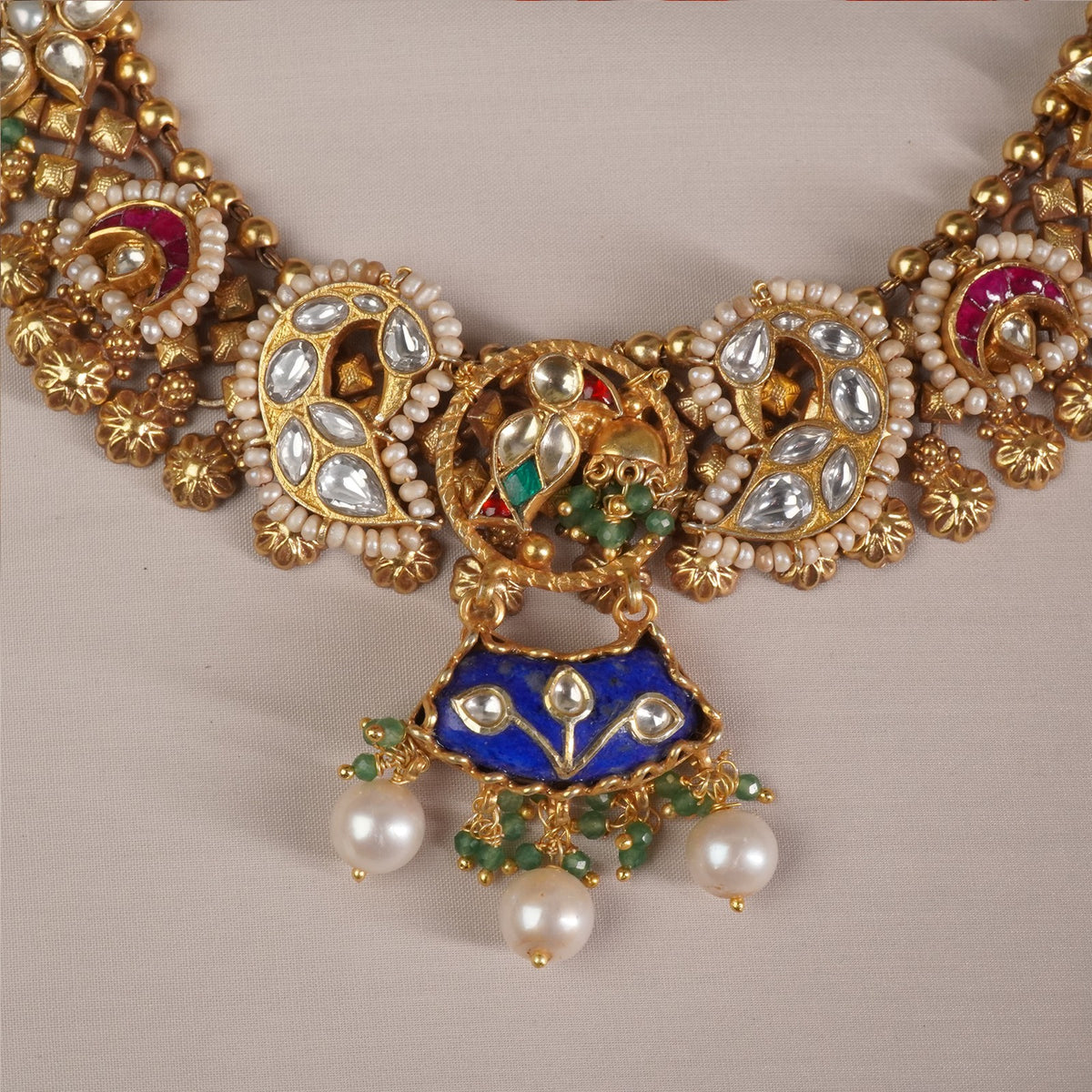 shop online handmade silver gold plated kundan necklace design