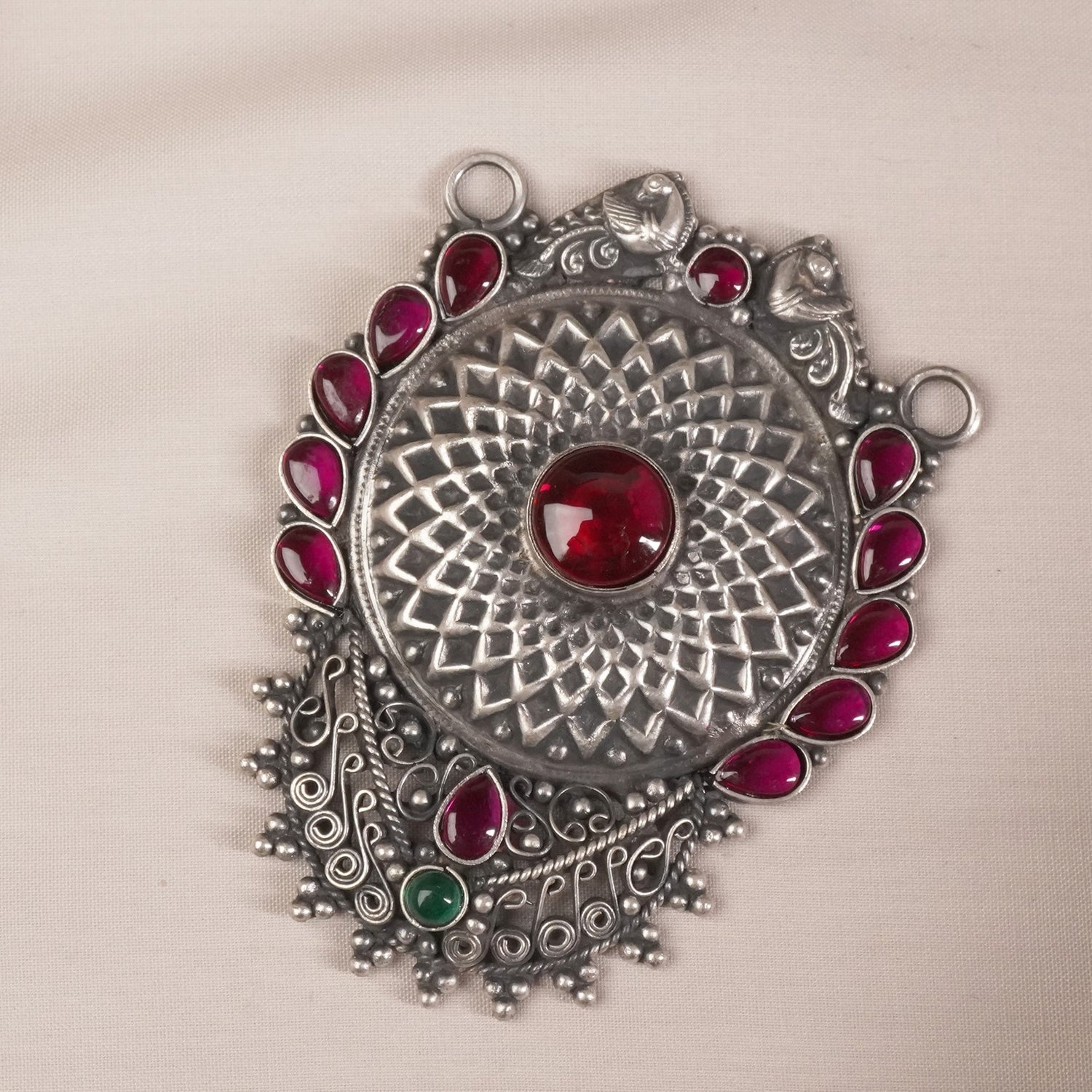 Silver Handmade Pendant With Kemp Stones