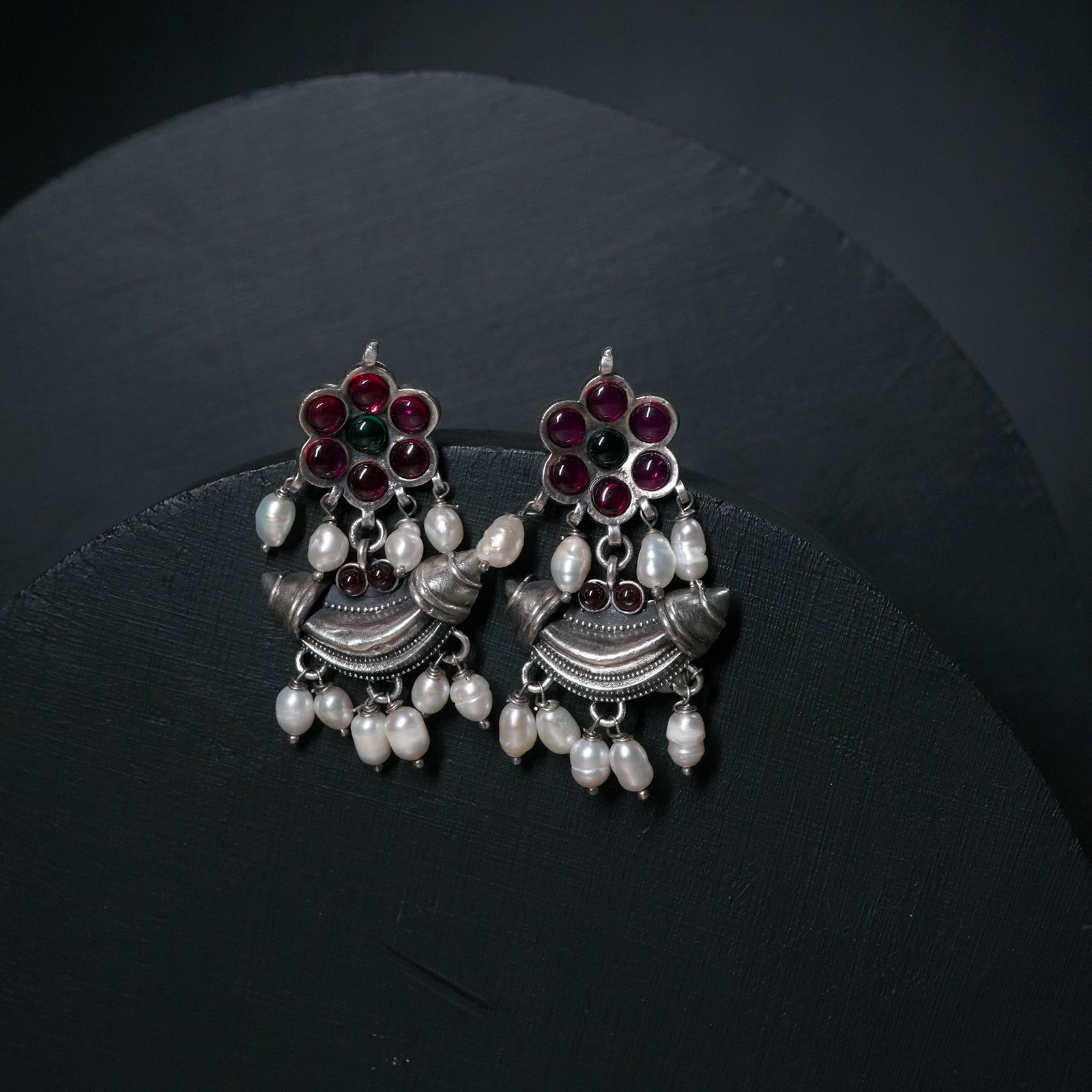 silver jhumka earrings