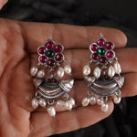 silver jhumkas